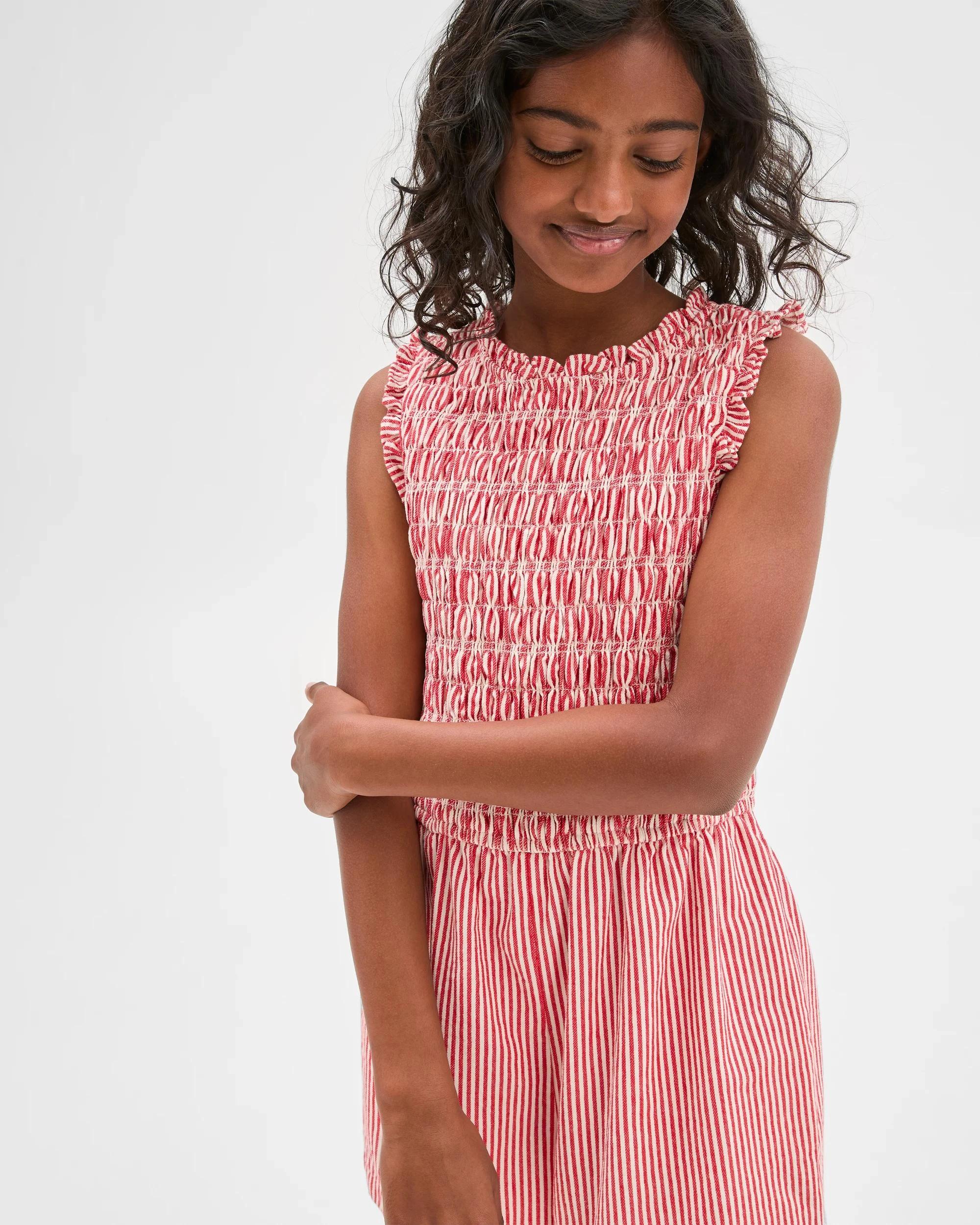 2 Target Kids Shirred Denim Playsuit Y/D STRIPE, 2 of 6