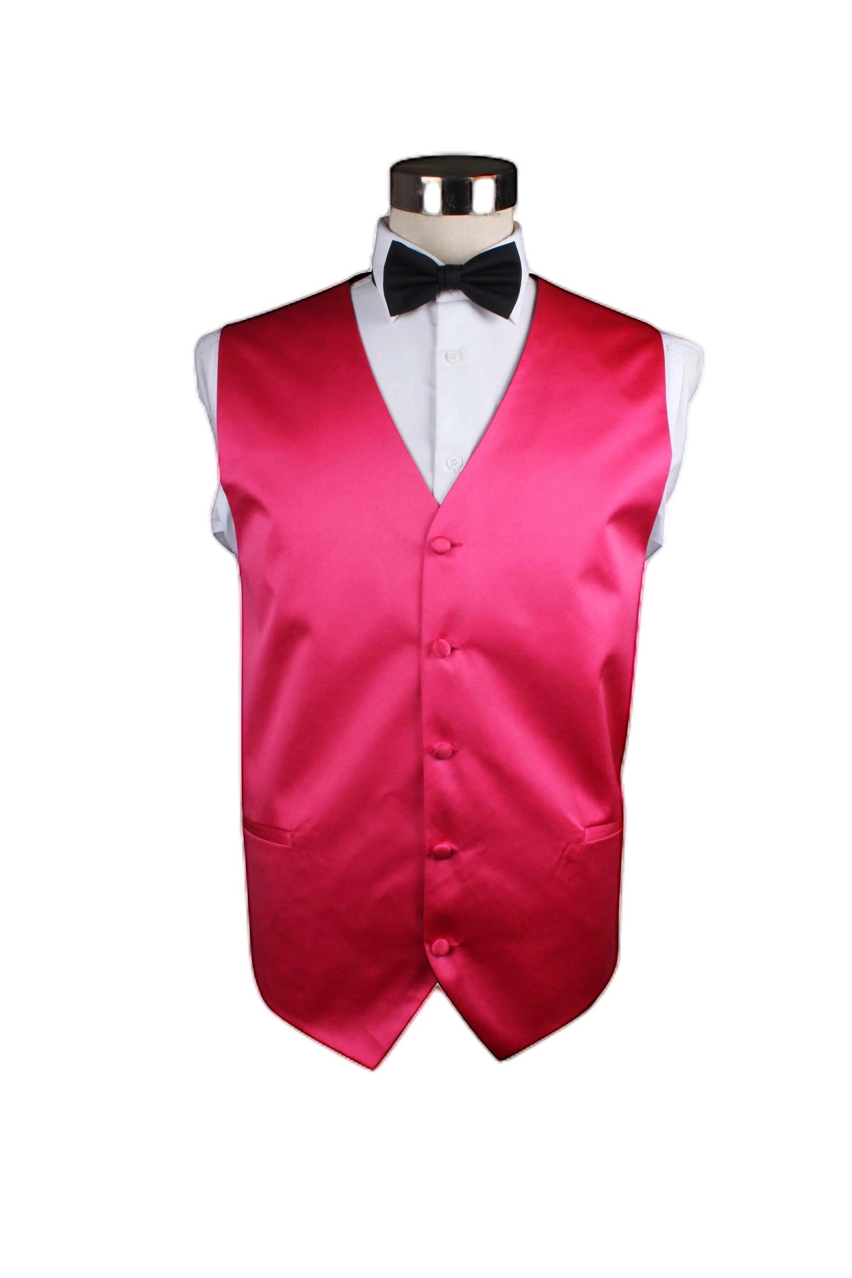 1 Zasel Mens Plain Vest Waistcoat HOT PINK, 1 of 1