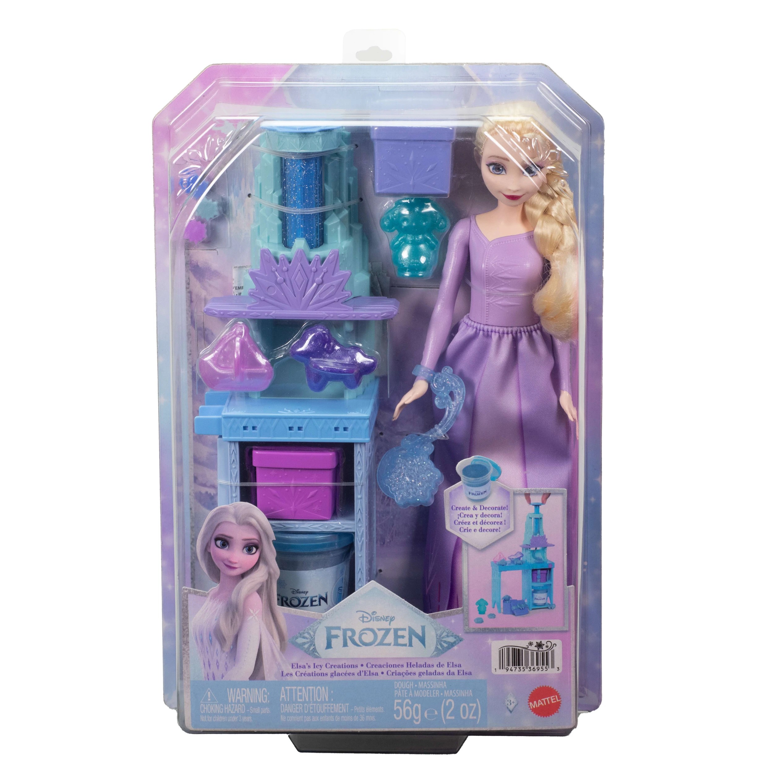 1 Disney Frozen Elsa Fashion Doll in Movie Look with Icy Creations Playset, 1 of 5