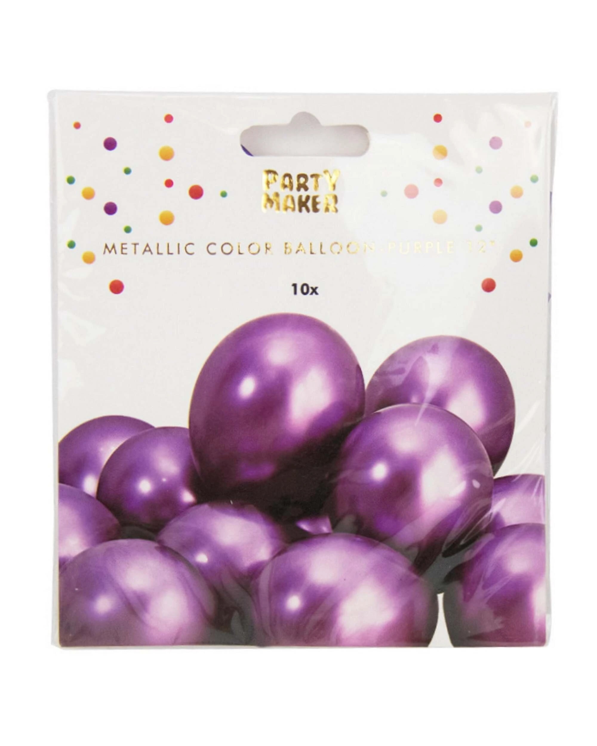 2 Party Maker Chrome Balloons 30cm Round Pack of 10 - Purple, 2 of 2