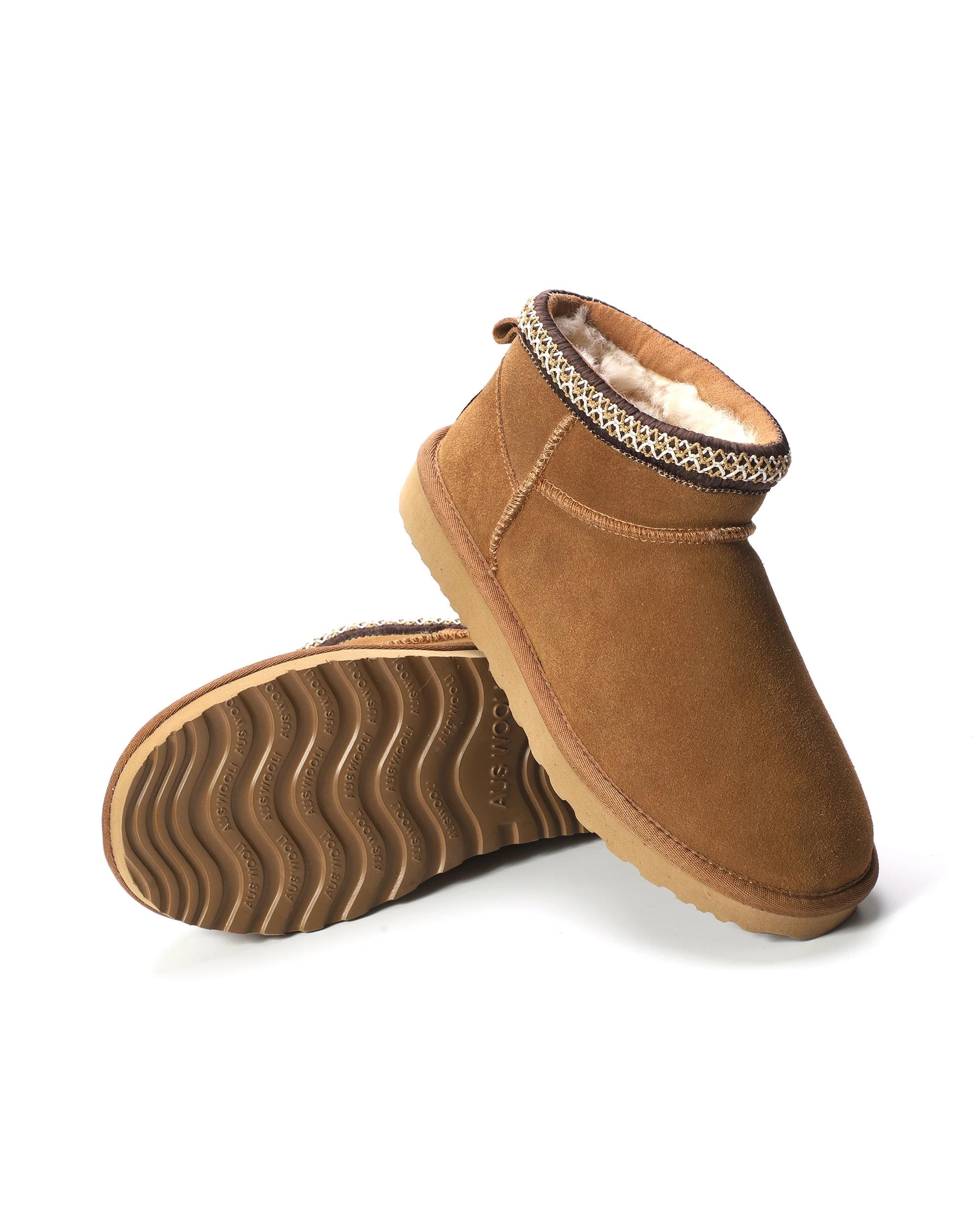 3 AUS WOOLI Altona Sheepskin Ankle Braid UGG Boots TAN, 3 of 6