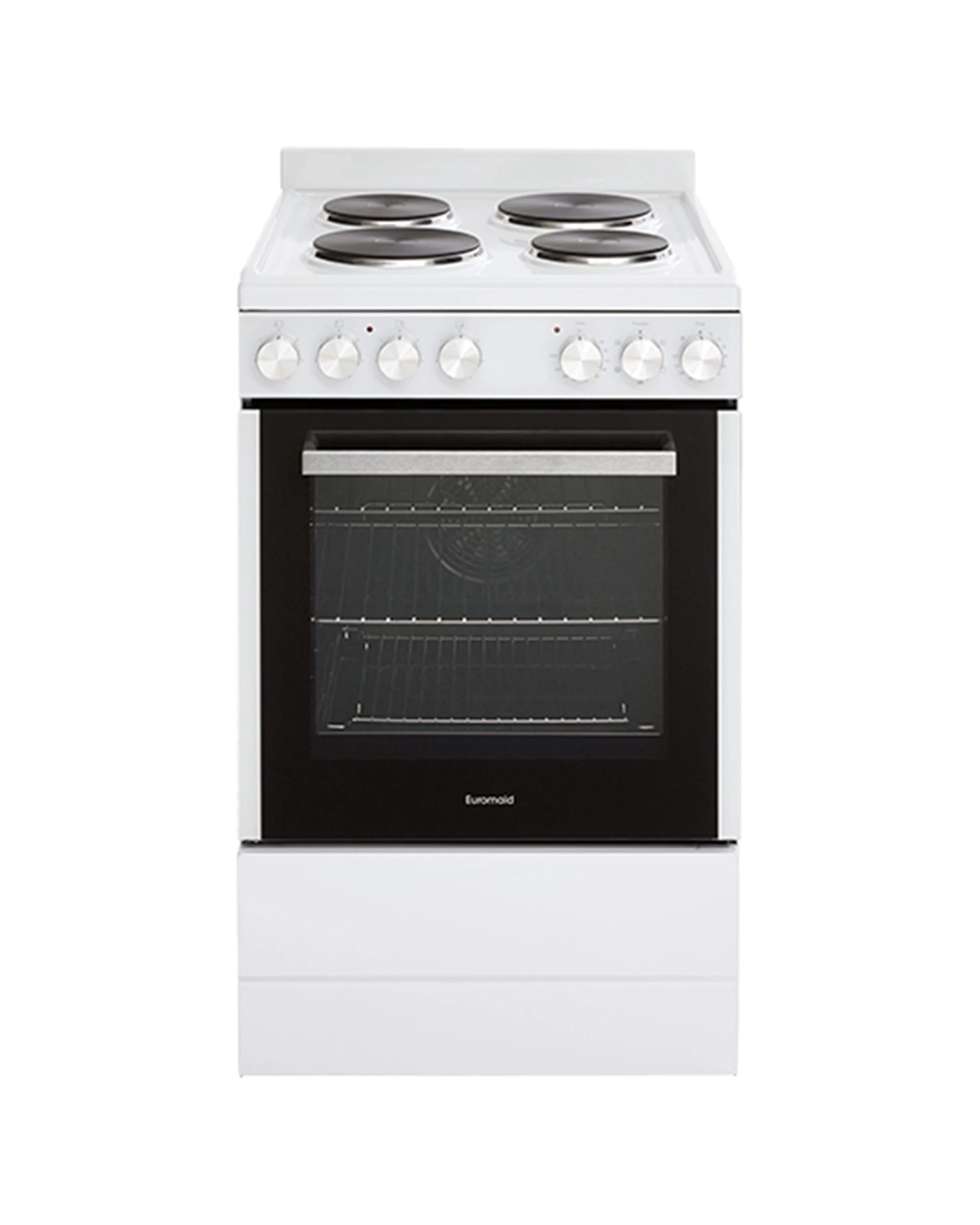1 Euromaid 54cm 83L Electric Oven With Solid Cooktop Single Cavity - White, 1 of 1