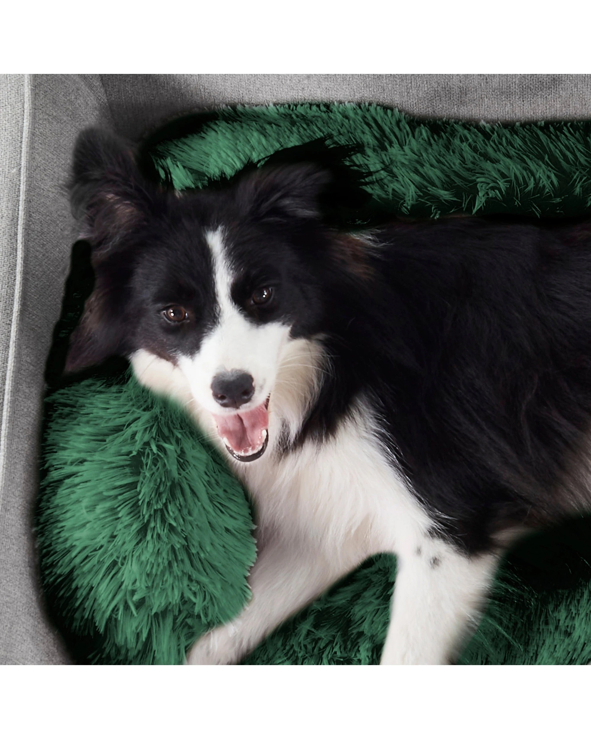 7 Charlie's Shaggy Faux Fur Bolster Sofa Protector Calming Dog Bed Small - Eden Green, 7 of 8