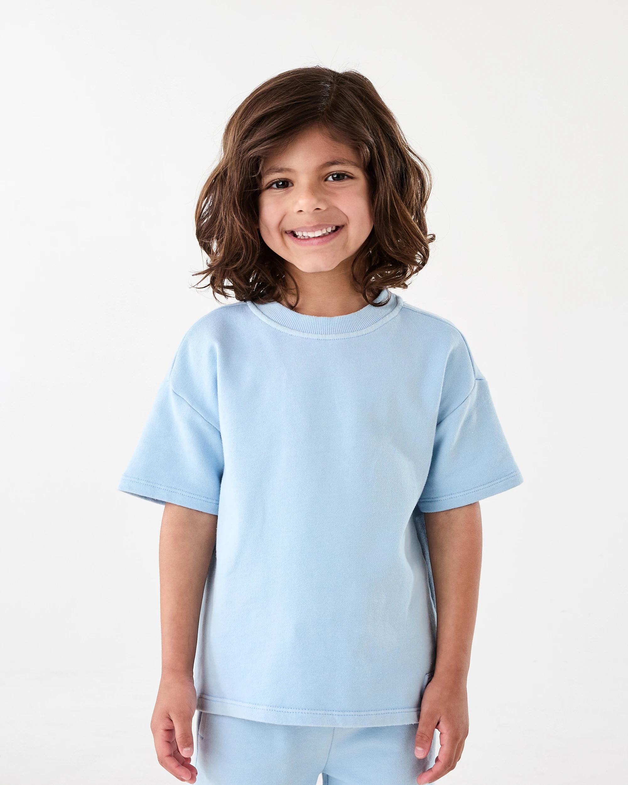 1 Oversized Acid Wash T-shirt Blue Mist, 1 of 8