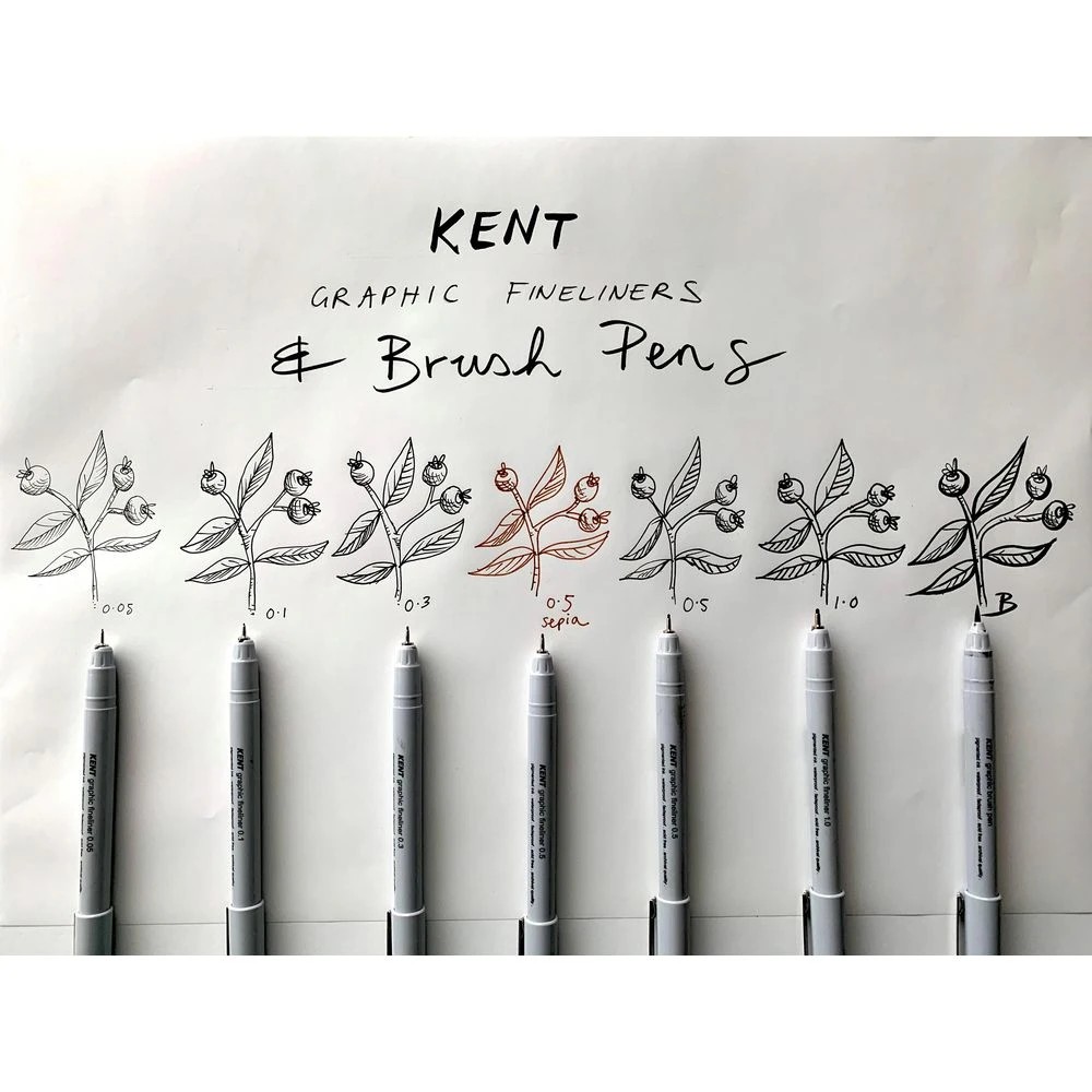 2 Kent Graphic Fineliner & Brush Pen Set 7 Piece, 2 of 2