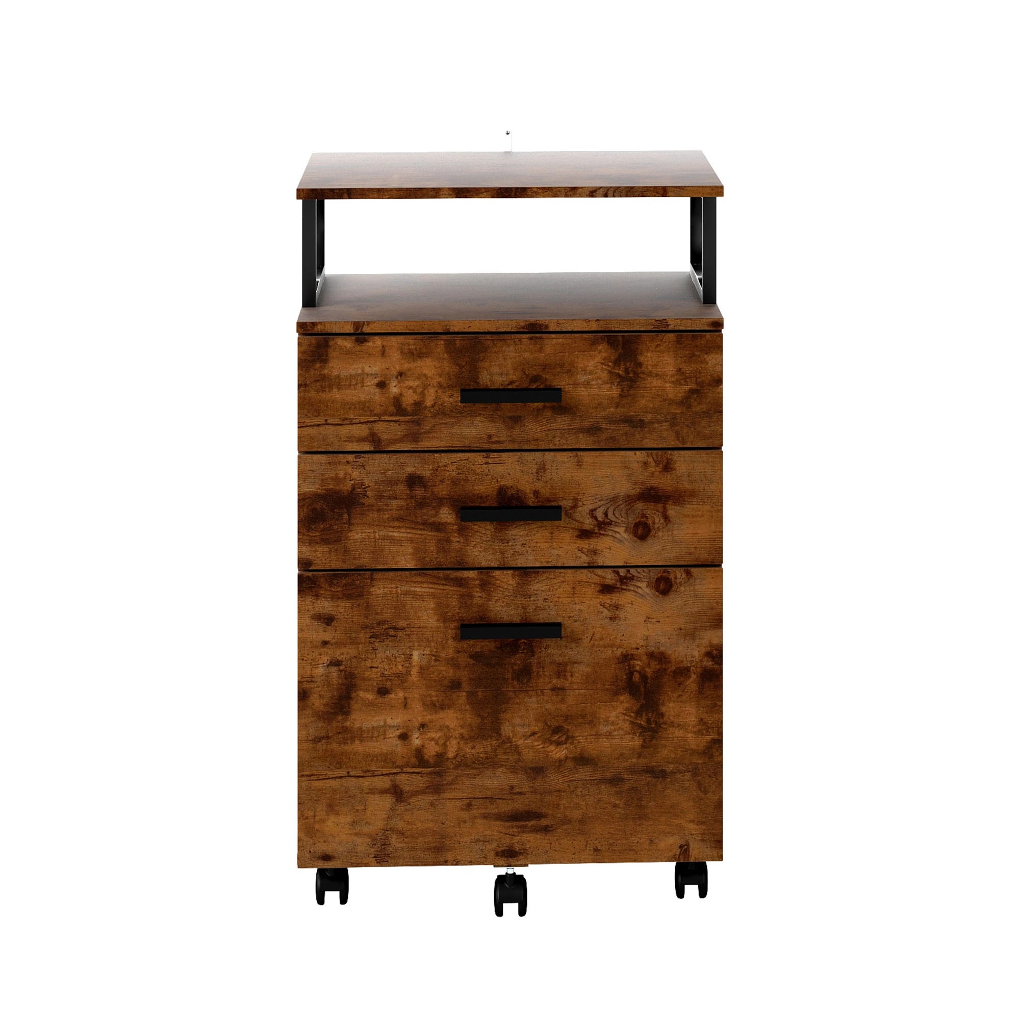 2 Levede Mobile File Cabine - Brown, 2 of 9