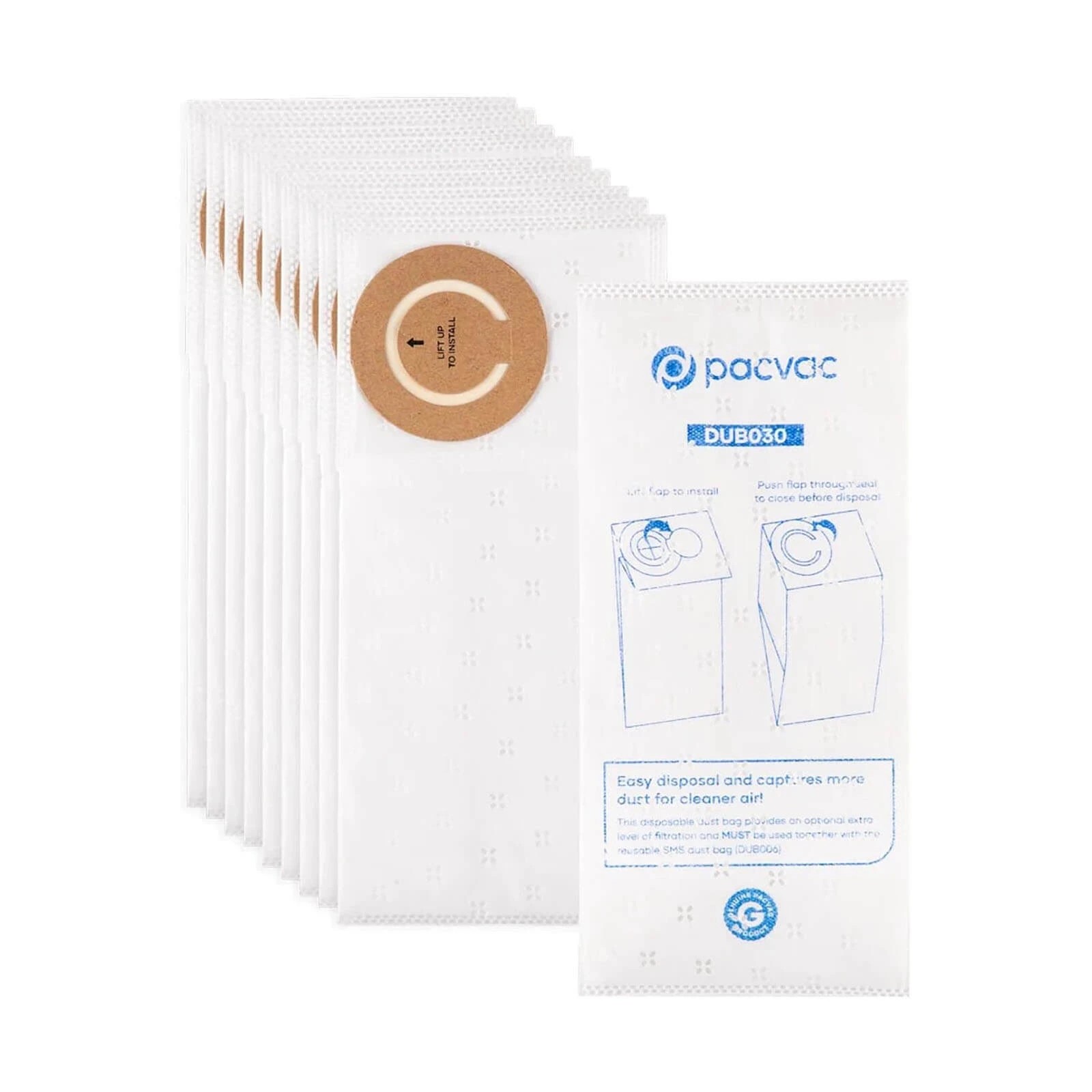 2 Pacvac 10pk Bags For Micron & Thrift Backpack Vacuum Cleaners - White, 2 of 2