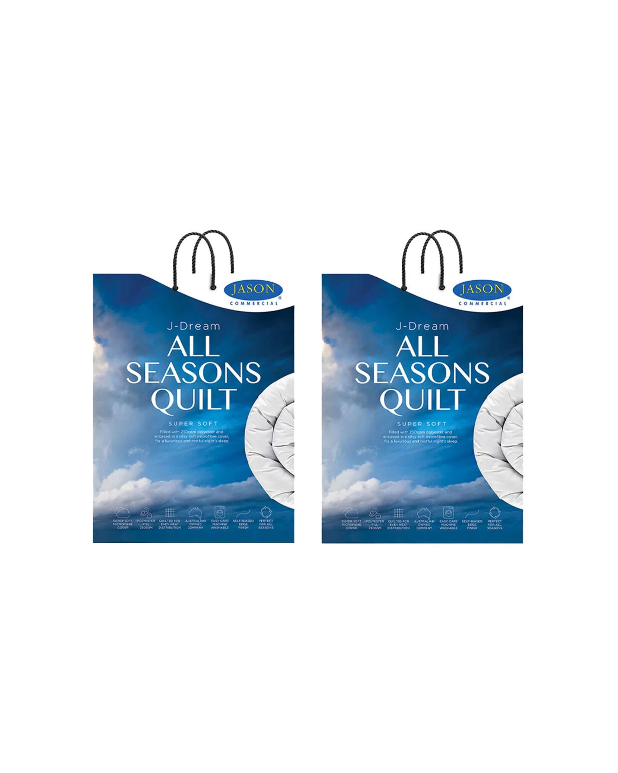 1 Jason Commercial J-Dream Quilts All Seasons 2PK 165x210cm - White, 1 of 2