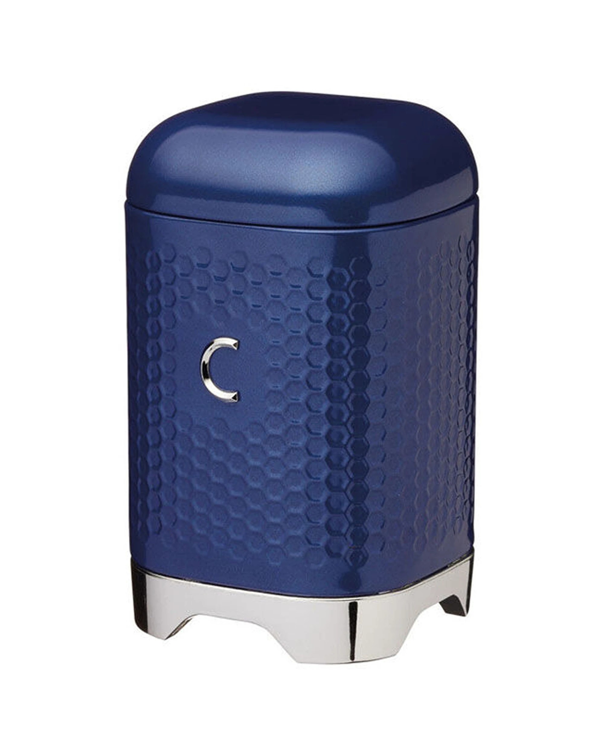 1 Kitchen Craft Lovello Carbon Steel Retro Coffee Canister With Geometric Finish Midnight Navy - Blue, 1 of 4