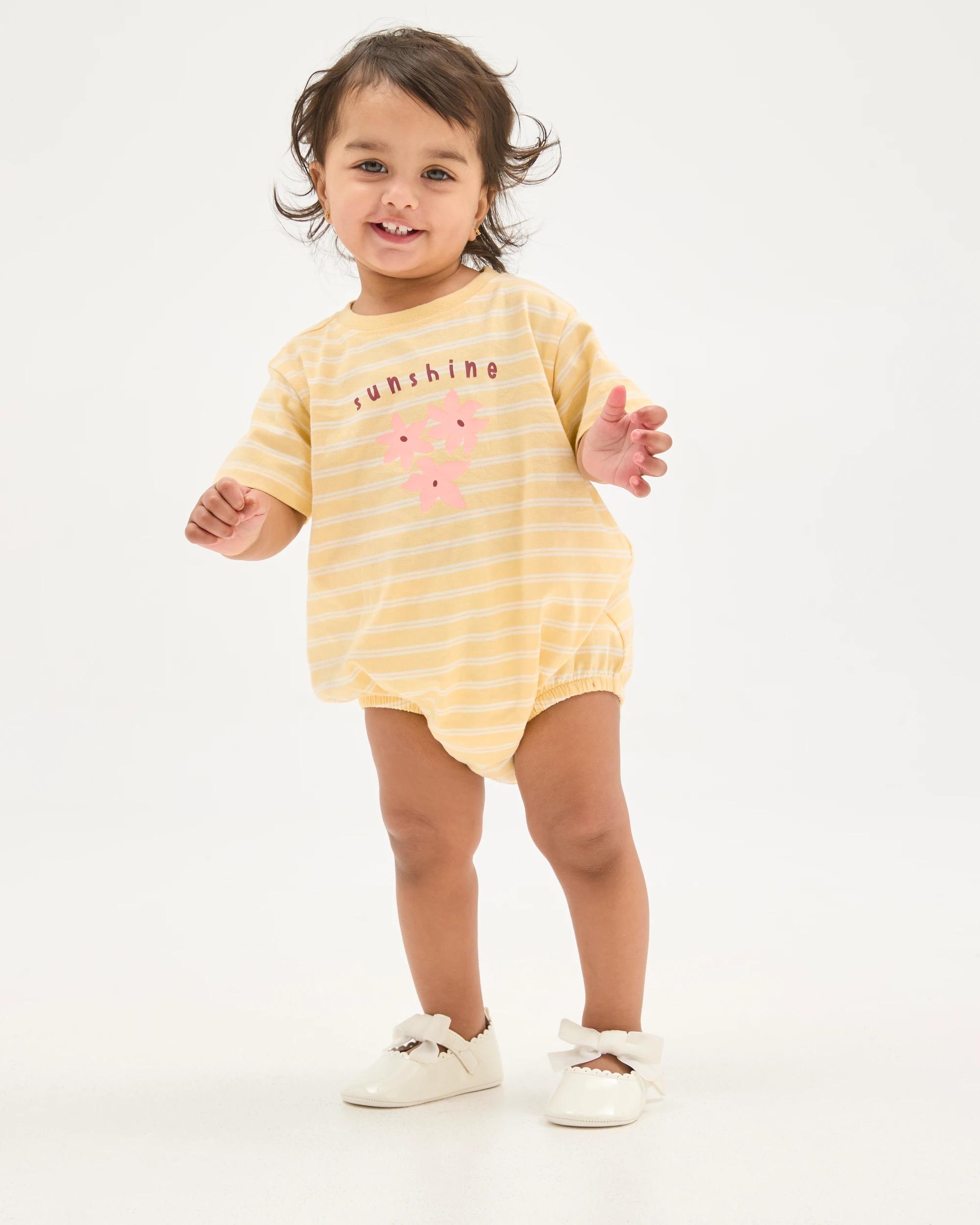 1 Target Baby Organic Cotton Short Sleeve Bubble Bodysuit SUNSHINE YELLOW, 1 of 5