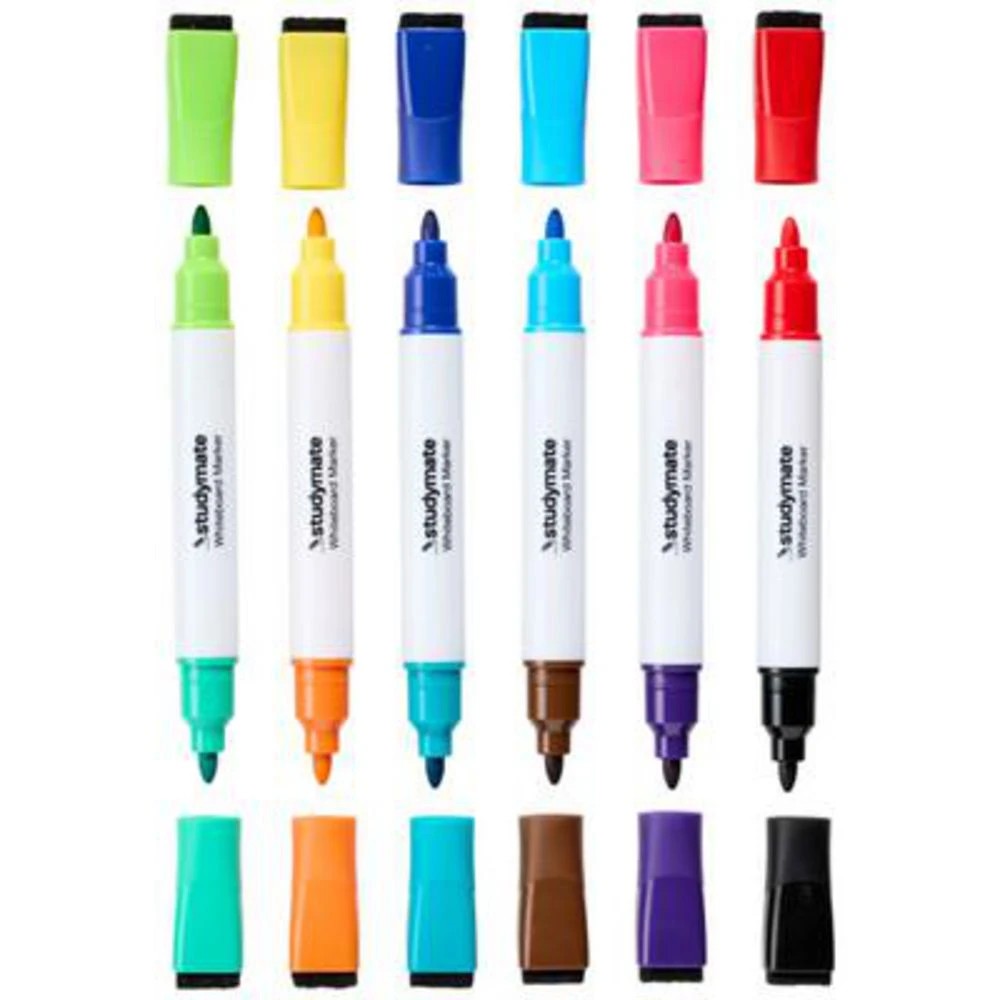 3 Studymate Twin Tip Magnetic Whiteboard Marker 6 Pack, 3 of 9