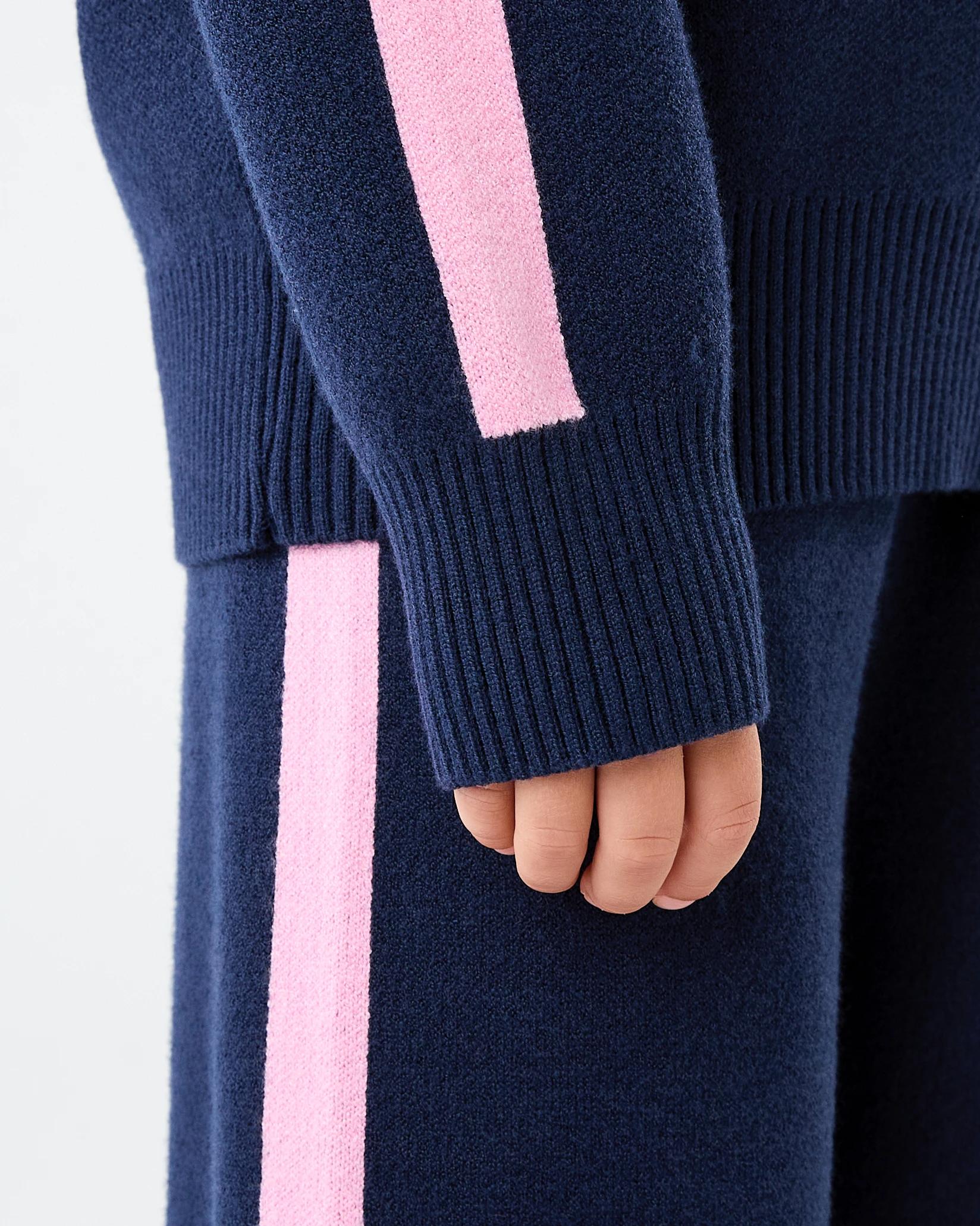 6 Bonded Knit Hoodie Dress Navy, 6 of 7