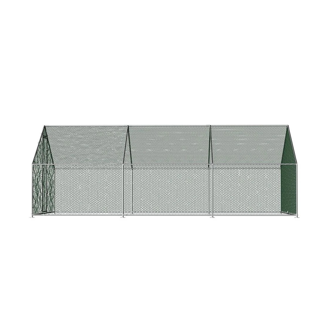 4 i.Pet Chicken Coop Cage 3x6x2m Galvanised Steel w/Oxford Canopy - Silver, 4 of 7