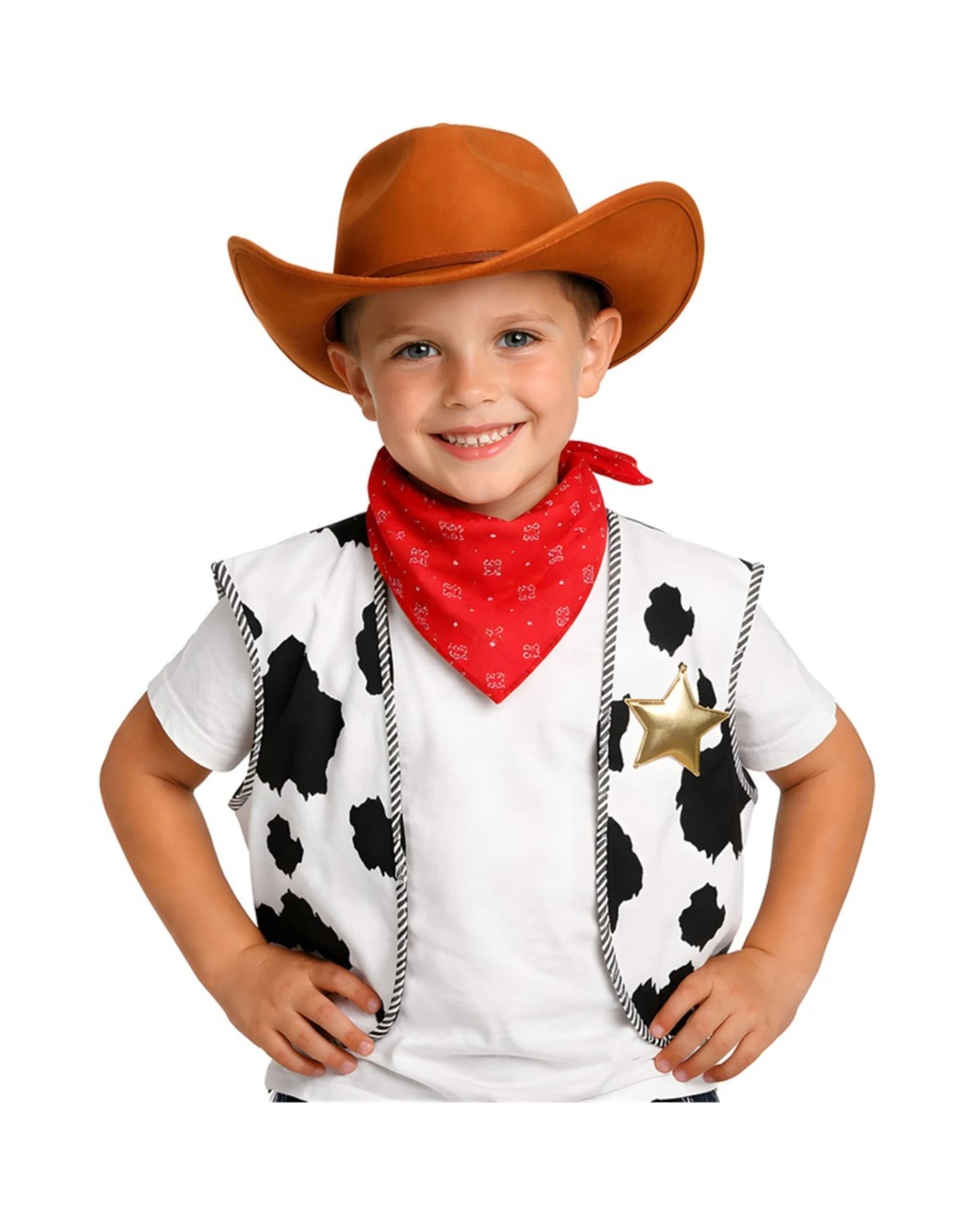 1 Oceana Kids Cowboy Costume Accessory Set - One Size - Brown, 1 of 1