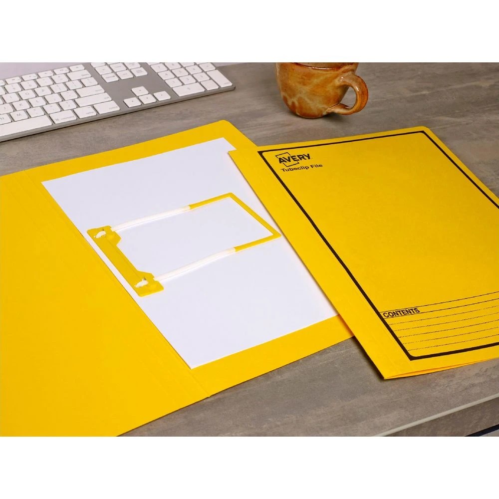 2 Avery Foolscap Tubeclip File Yellow, 2 of 6