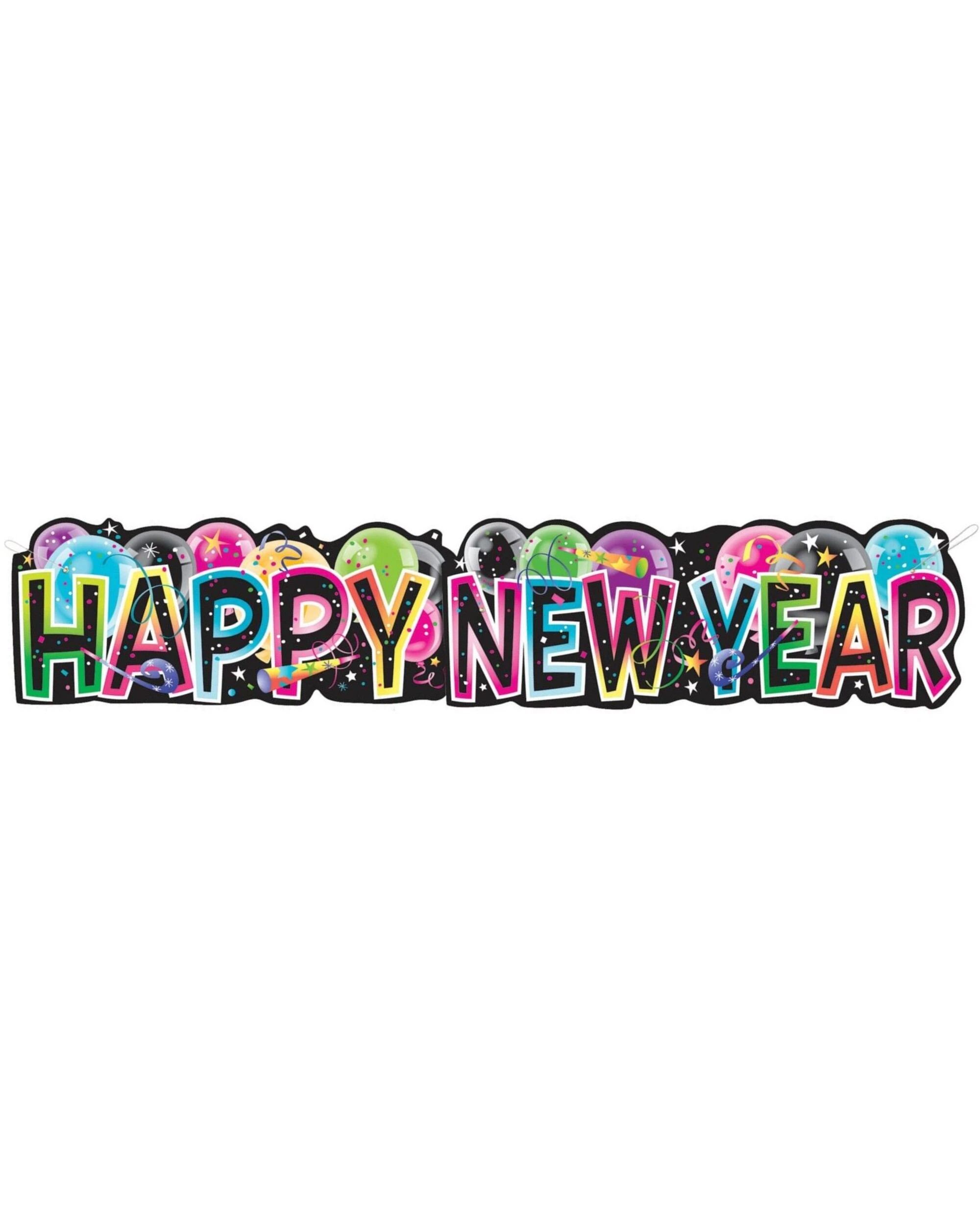 1 Meteor Happy New Year Garland Banner 1.36m - Multi, 1 of 3