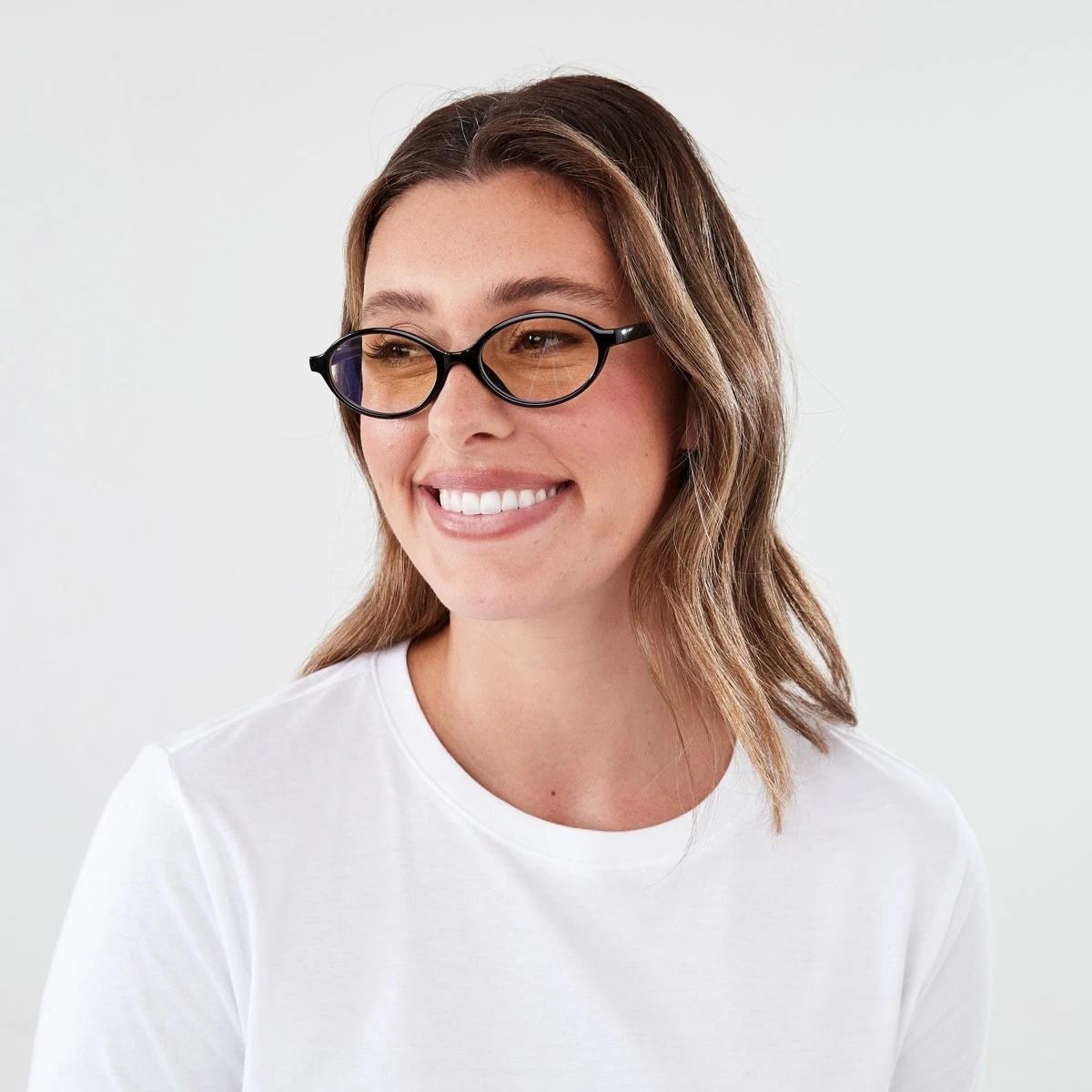 5 Womens Oval Blue Light Glasses Black, 5 of 7
