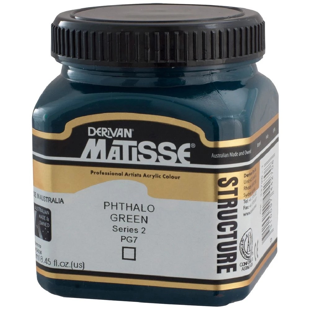 1 Derivan Matisse Structure Paint 250mL Phthalo Green S2, 1 of 2