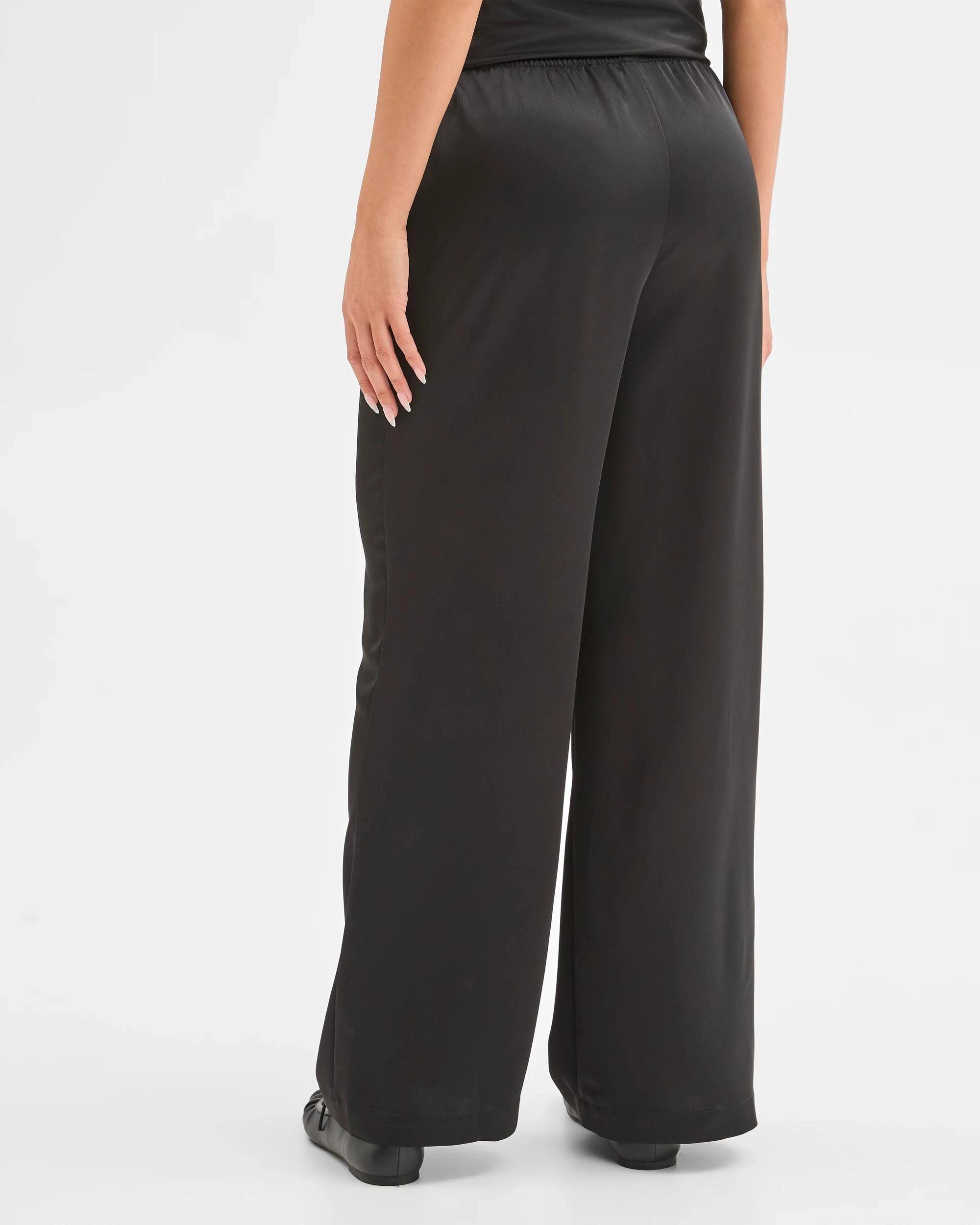 5 Lily Loves Satin Full Length Pants BLACK, 5 of 6