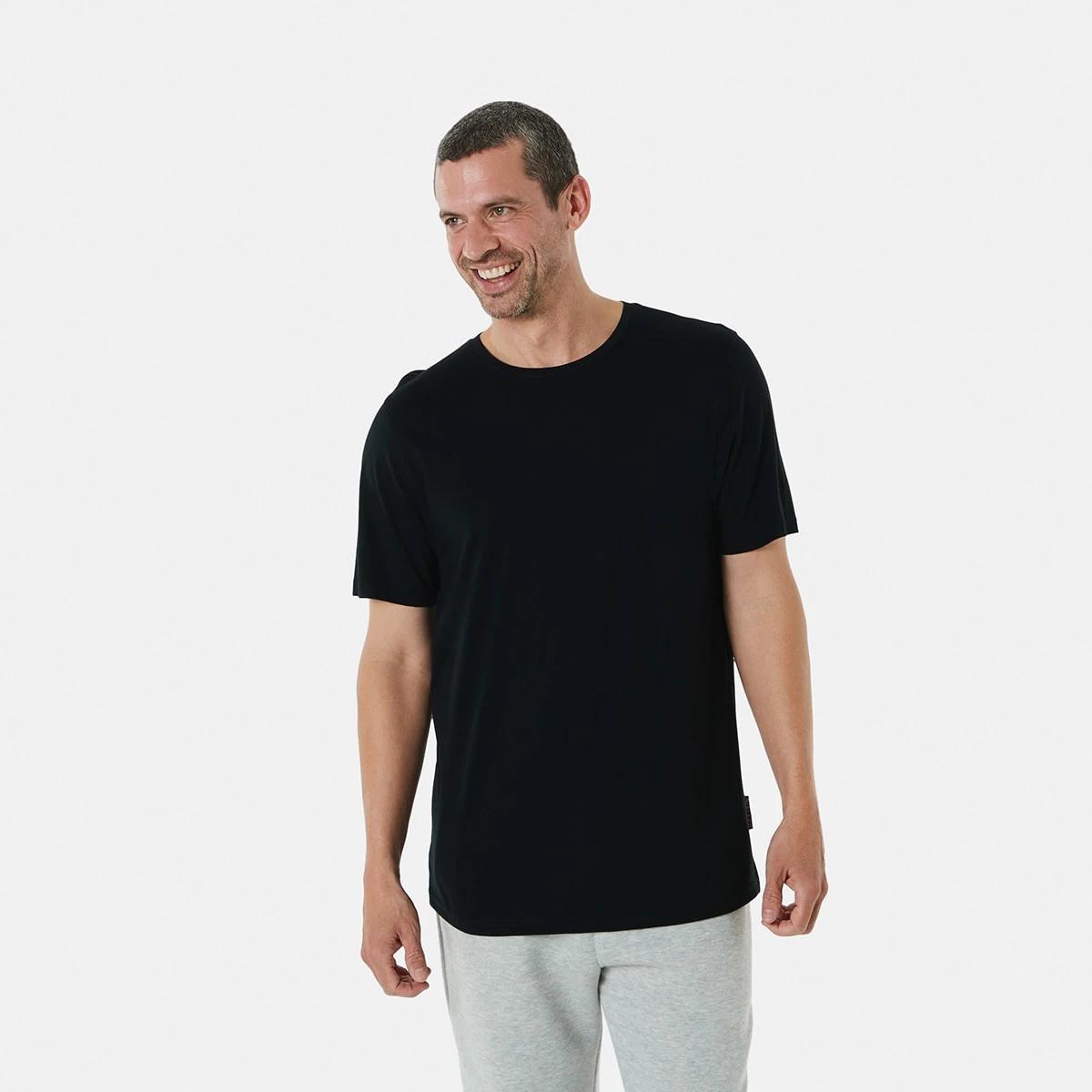 1 Short Sleeve Modal Blend Sleep Top Black, 1 of 5