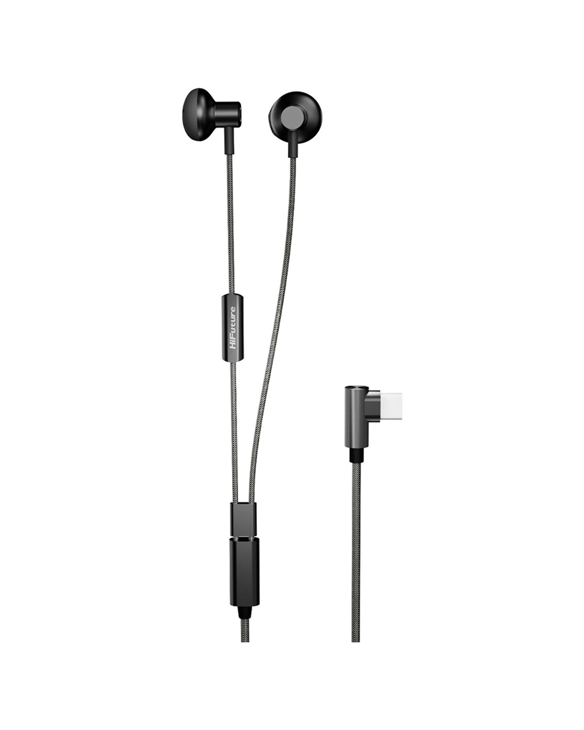 1 HiFuture Mi5 USB C Wired In Ear Music Earphones Titanium Driver Hi Res 10Hz - Black, 1 of 4