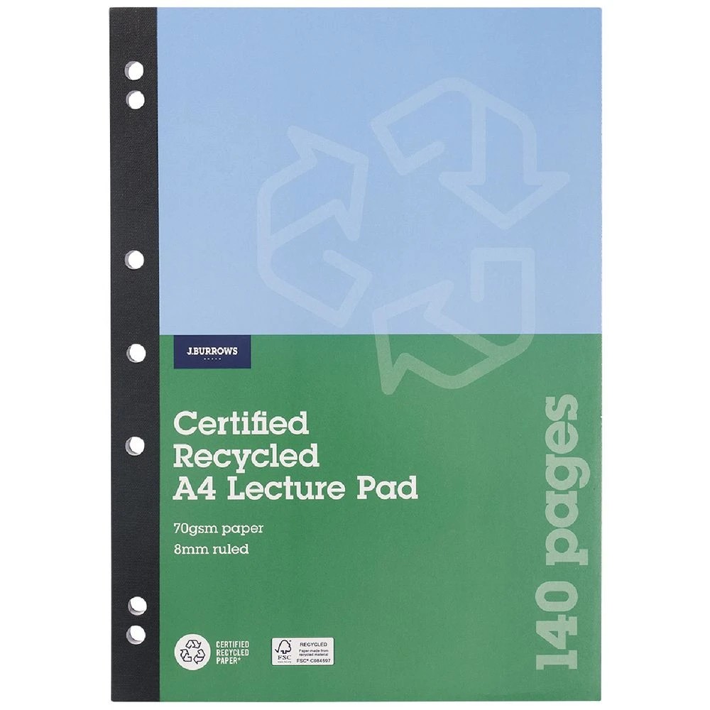 1 J.Burrows A4 Lecture Pad 140 Page Cloth, 1 of 3