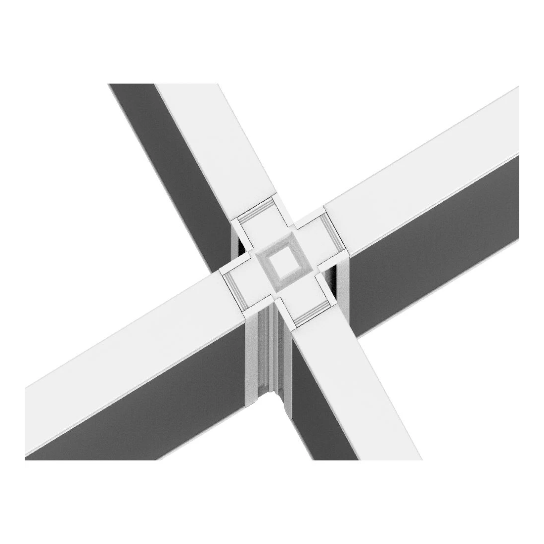 2 Stilford 4 Way Connector for 525mm Partition Screen White, 2 of 5