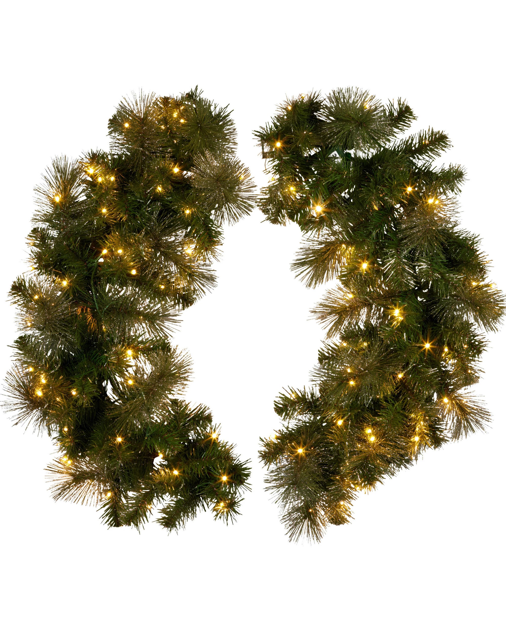 5 Christabelle 76cm Split Christmas Wreath With Led Lights For Double Front Doors Decoration, 5 of 8