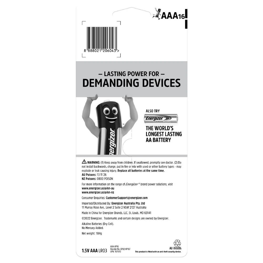 2 Energizer MAX Plus AAA Alkaline Batteries 16 Pack, 2 of 9