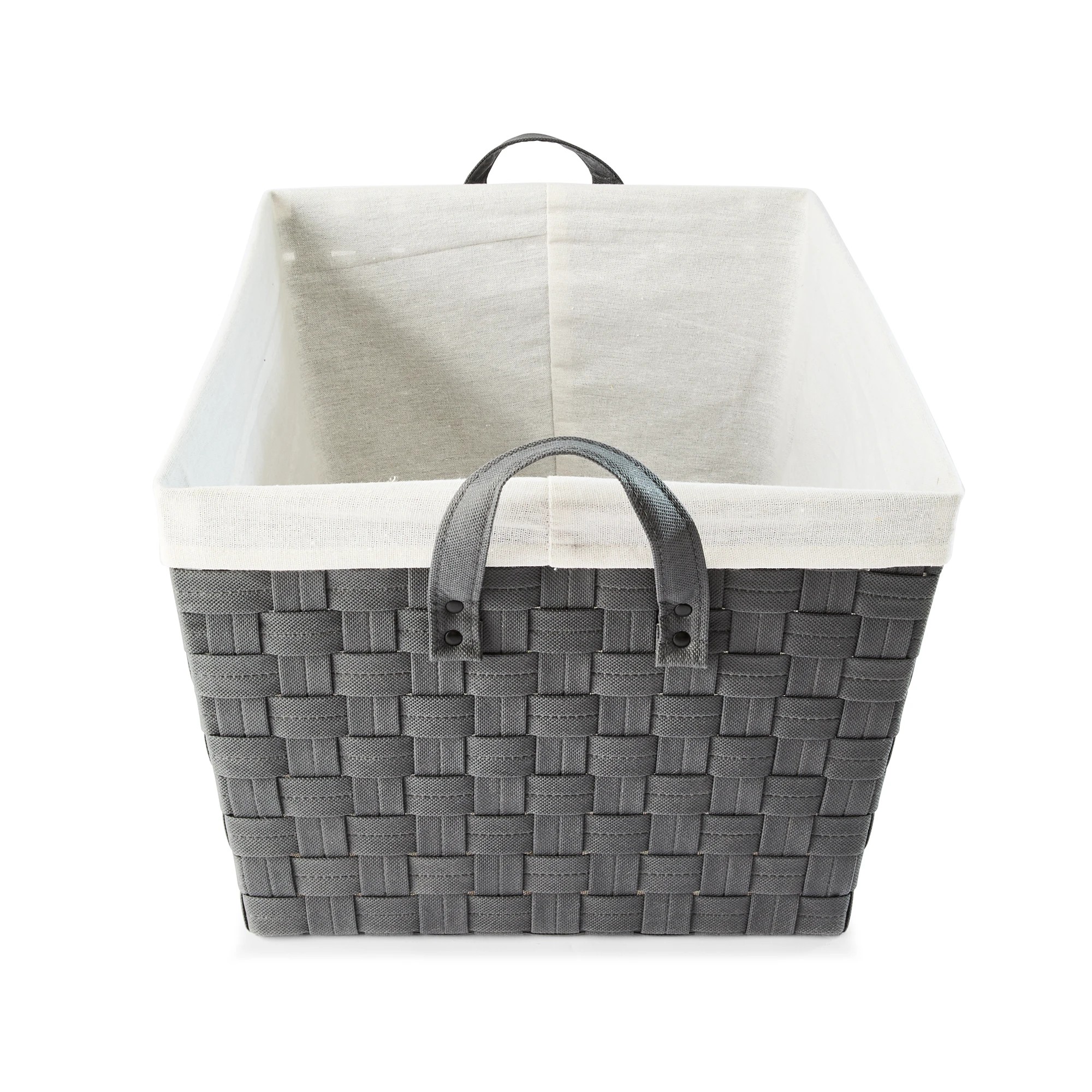 6 Non Woven Charcoal Basket with Liner - Large, Grey, 6 of 8