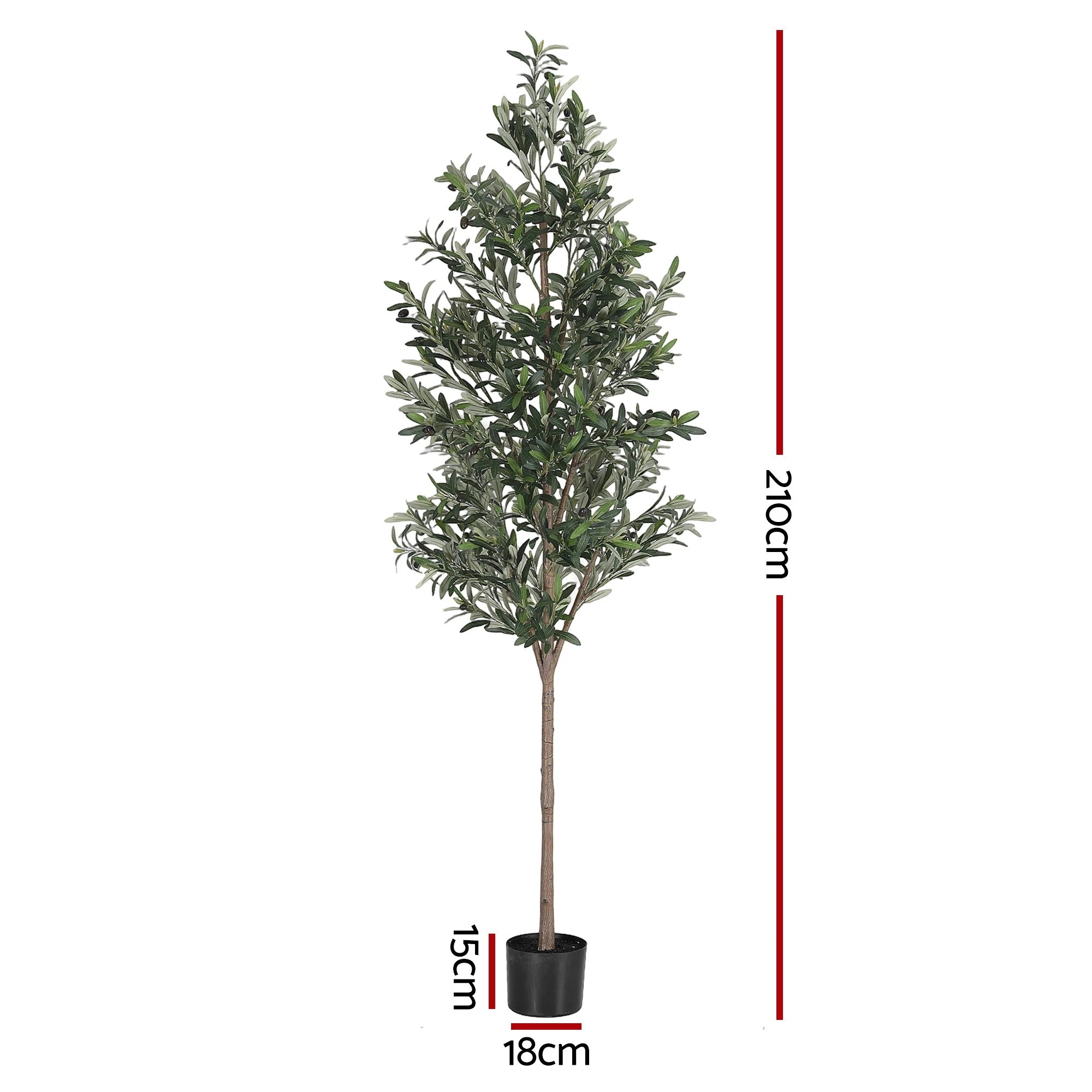 4 Artiss 210cm Artificial Olive Tree Faux Trees Indoor Decor Artificial Plants Lifelike Plant - Green, 4 of 6