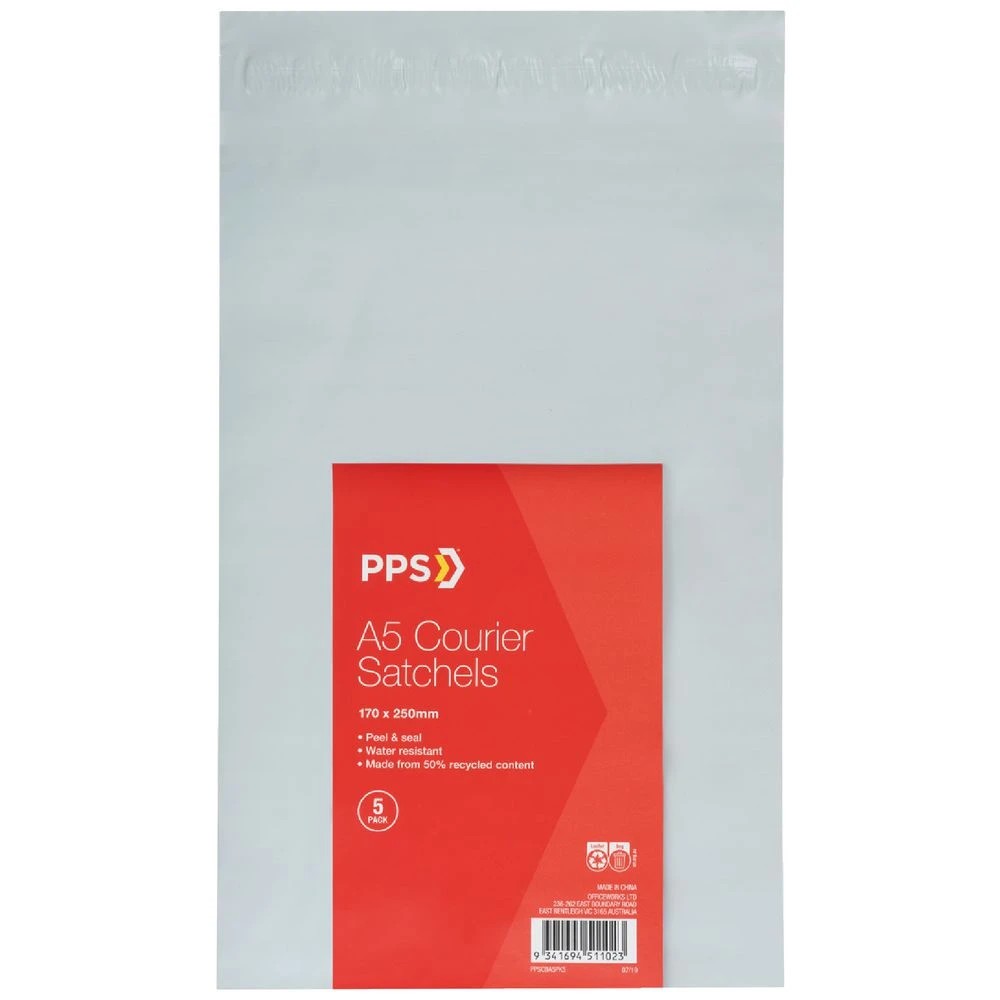 1 PPS Courier Bag A5 170 x 250mm 5 Pack, 1 of 4