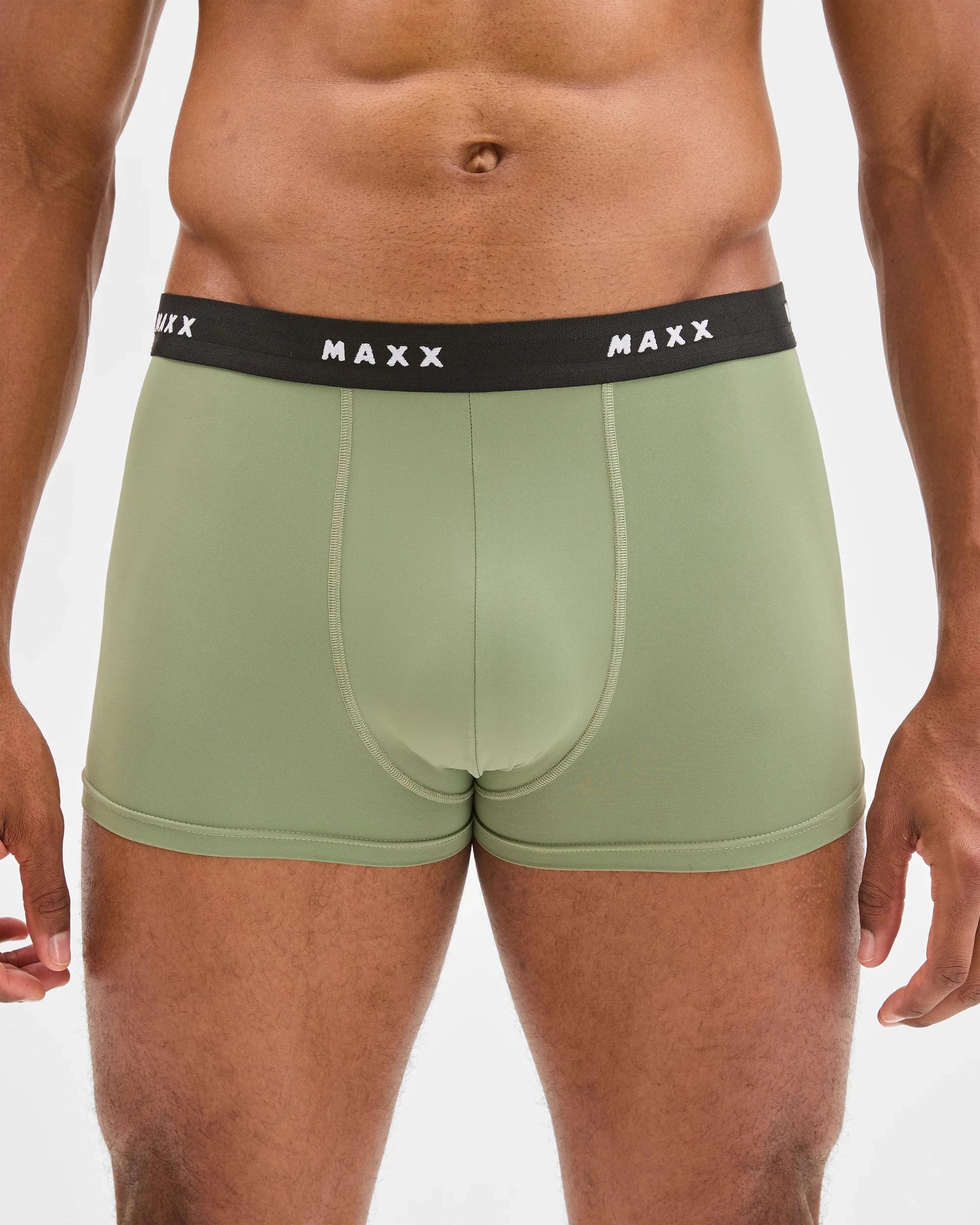 4 Maxx Microfibre Mens Trunks 3 Pack GREEN, 4 of 4