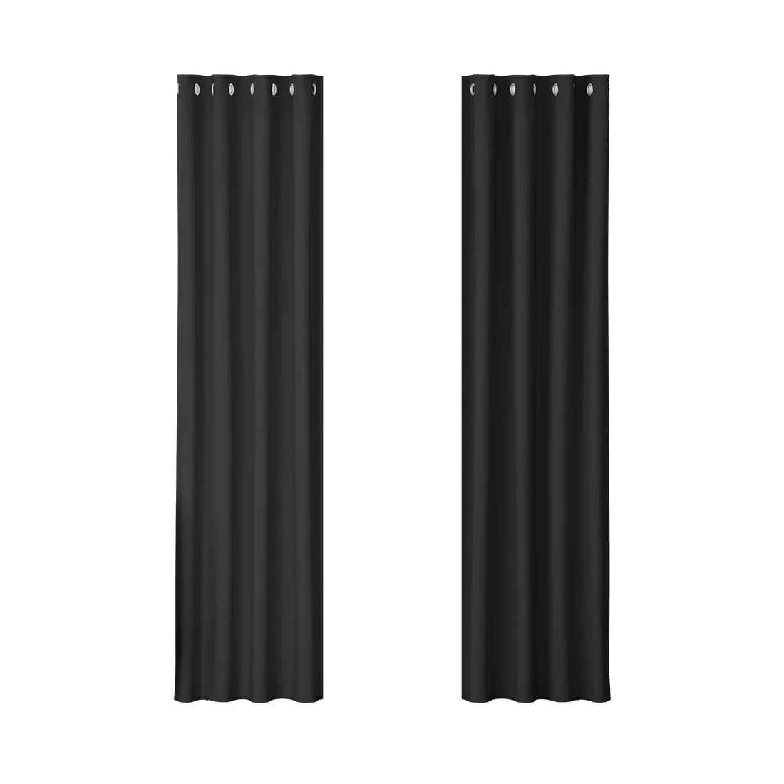 1 Artiss 2X Blockout Curtains Eyelet 140x230cm - Black, 1 of 6