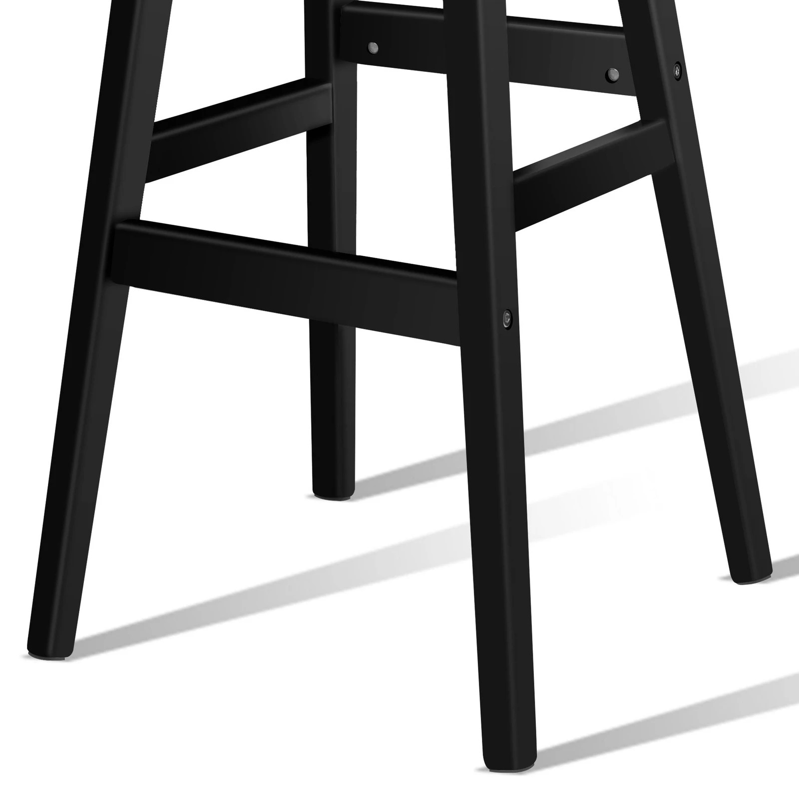 5 Alfordson 2x Wooden Bar Stools Kitchen Dining Chair Leather Samuel - Black, 5 of 10
