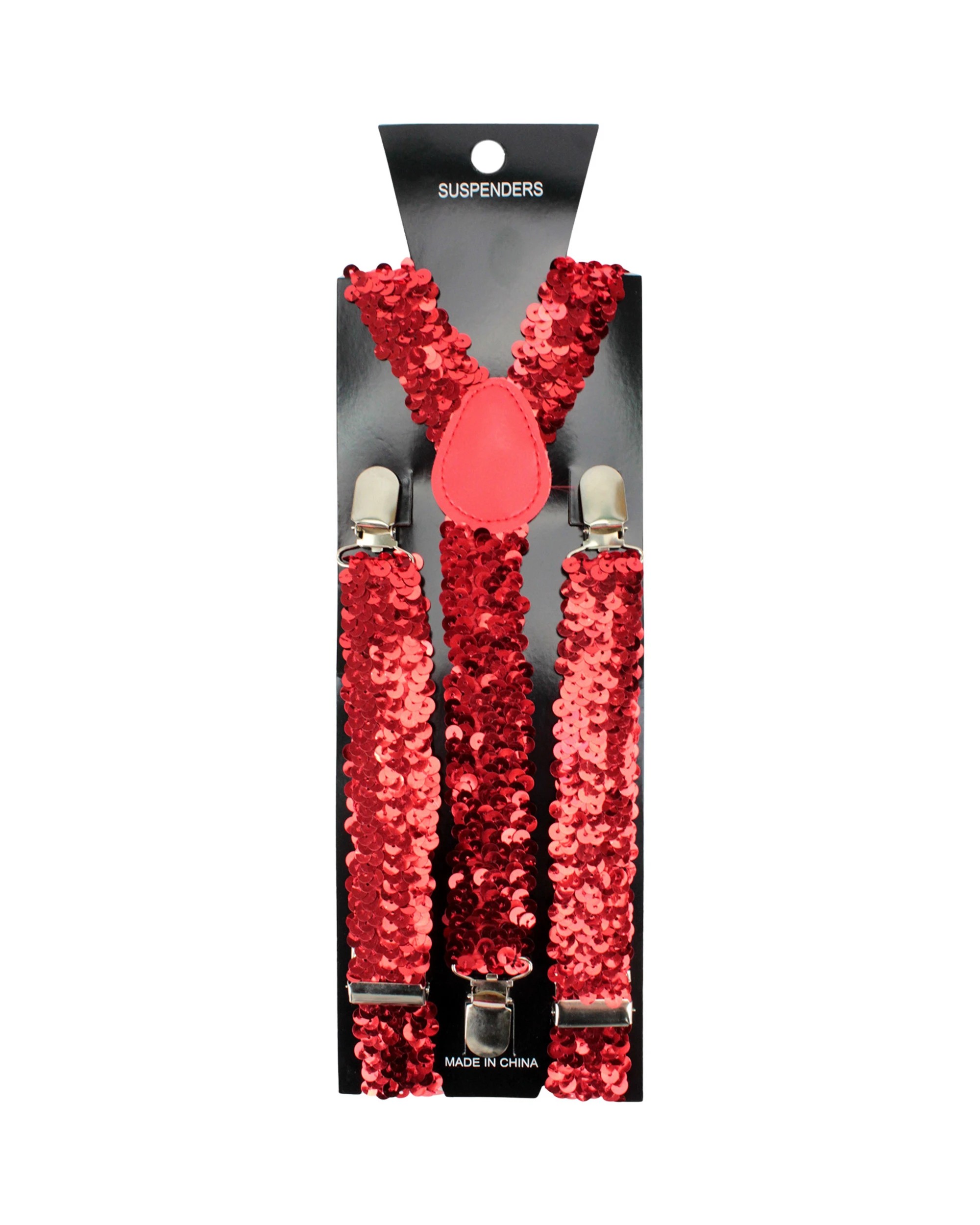 1 Partyrama Sequin Suspender Braces - Red, 1 of 1