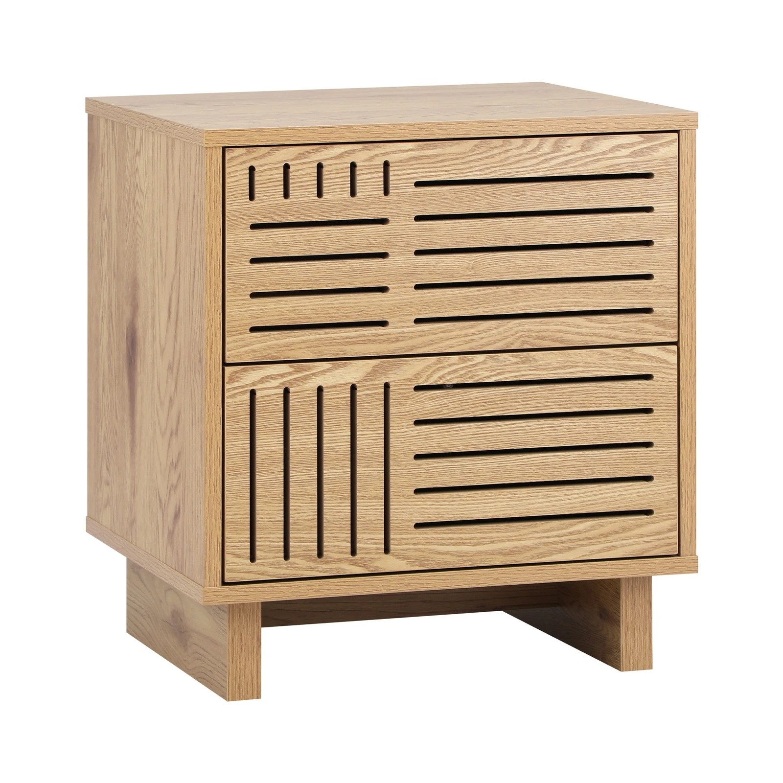 4 Oikiture Bedside Table 2 Drawers Side Tables Nightstand Storage Cabinet - Natural, 4 of 7