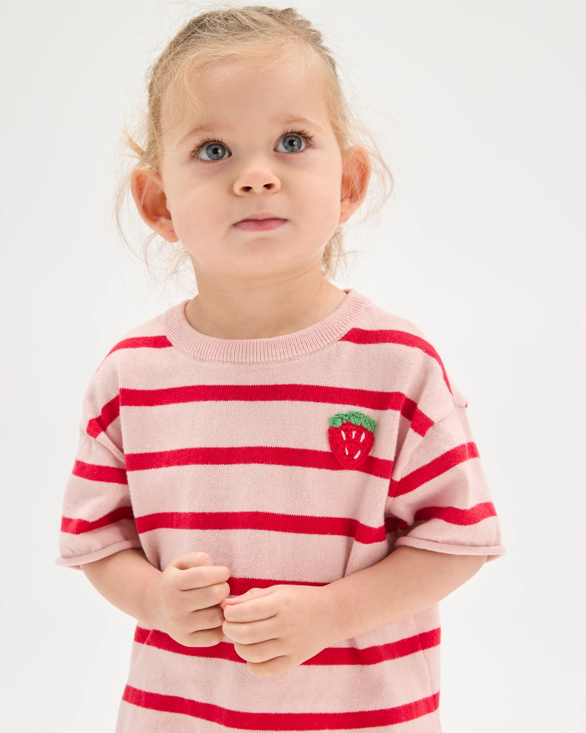 3 Target Baby Organic Cotton True Knit Top & Shorts Set STRAWBERRY PINK, 3 of 5