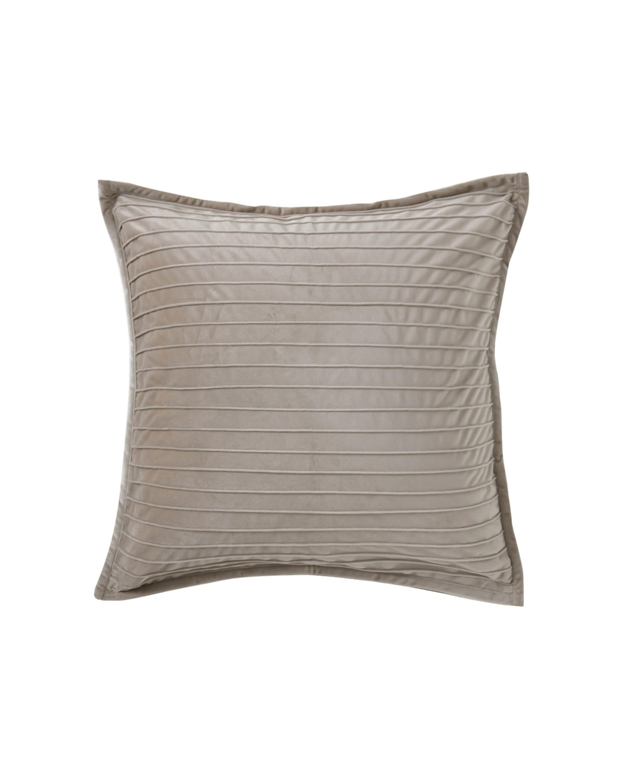 1 Bianca Saphira Polyester Velvet European Pillowcase Ribbed Design - Beige, 1 of 1