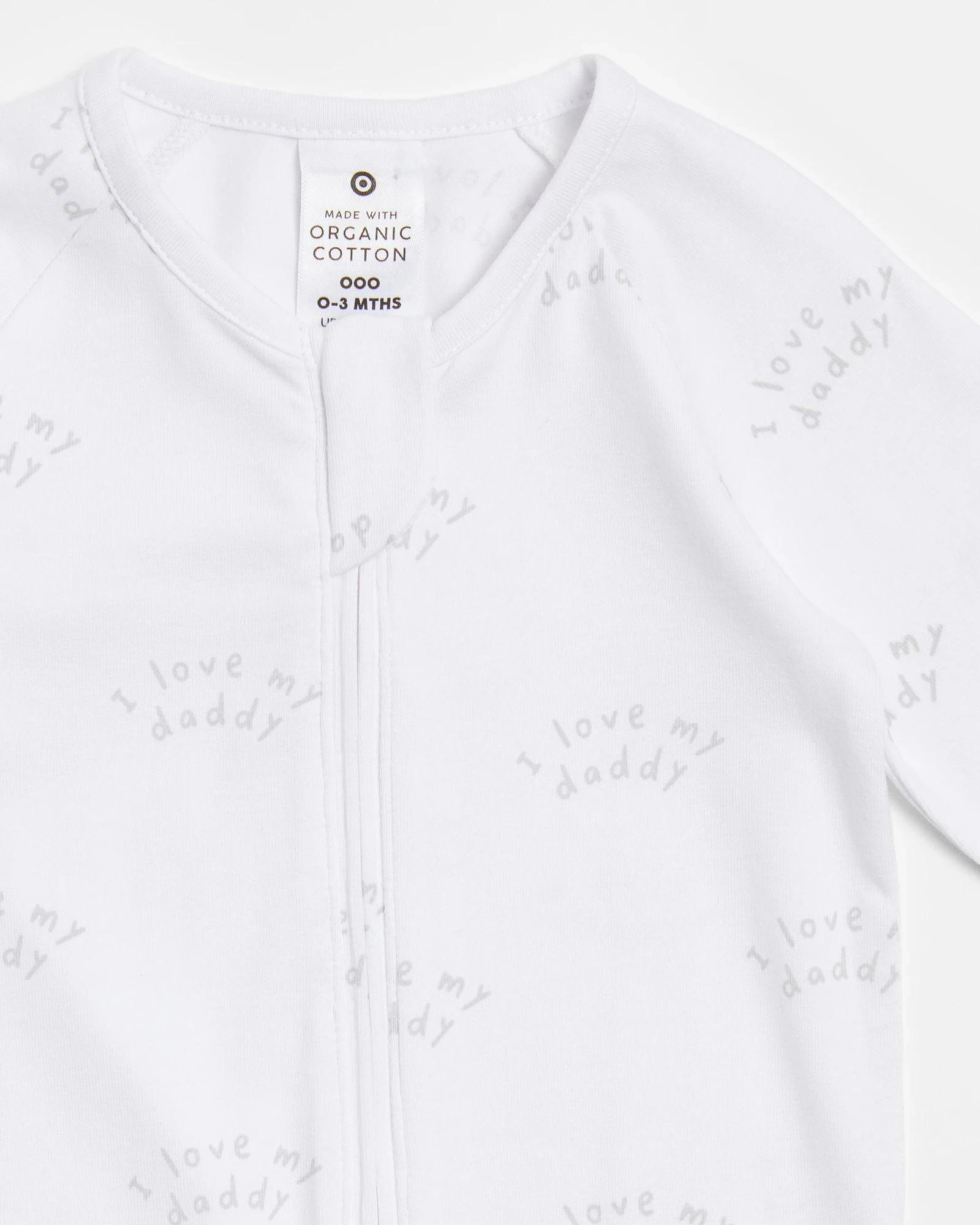 2 Target Baby Organic Cotton Print Zip Coverall I LOVE DADDY, 2 of 3