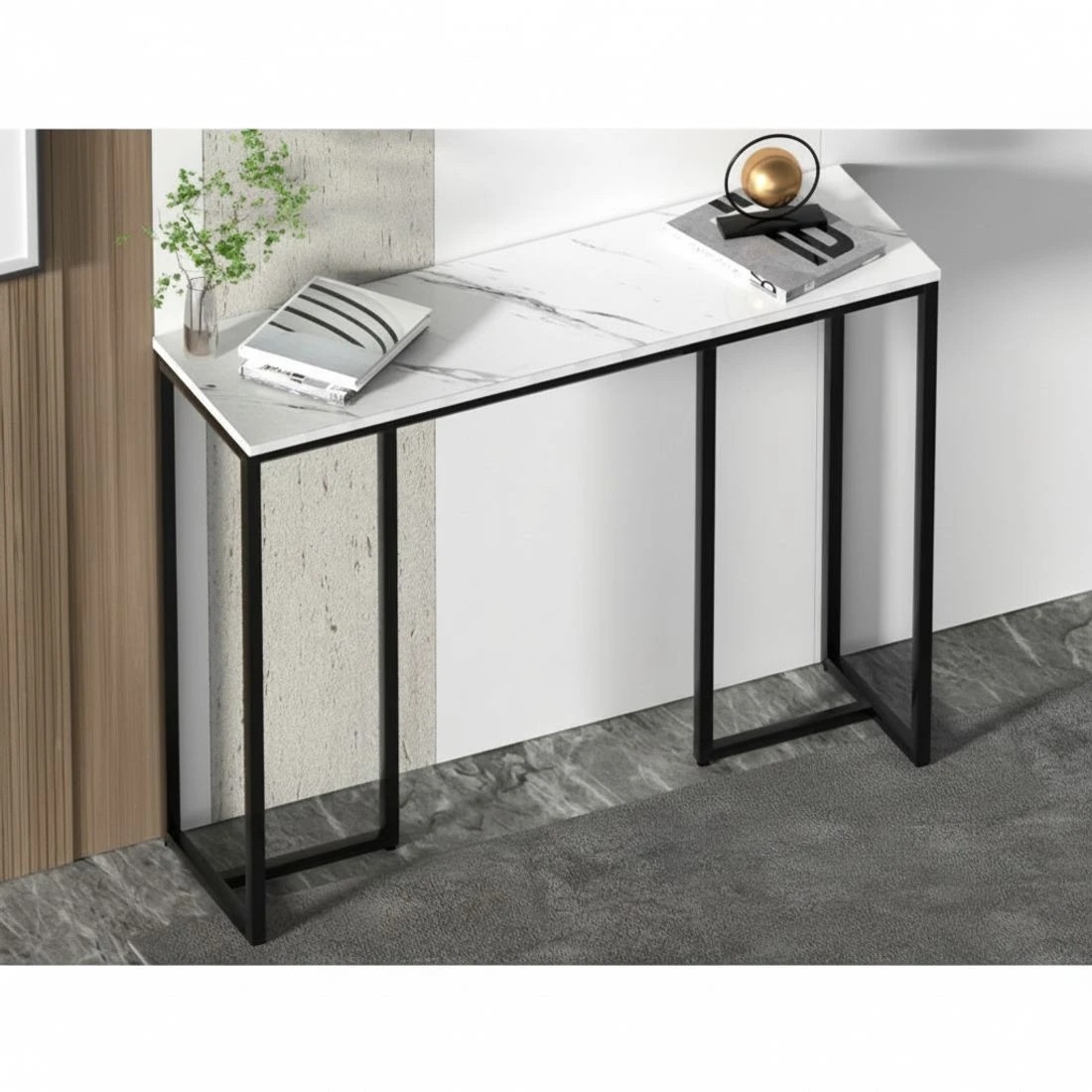 7 Artiss Console Table Marble Effect Frenisha - White, 7 of 8