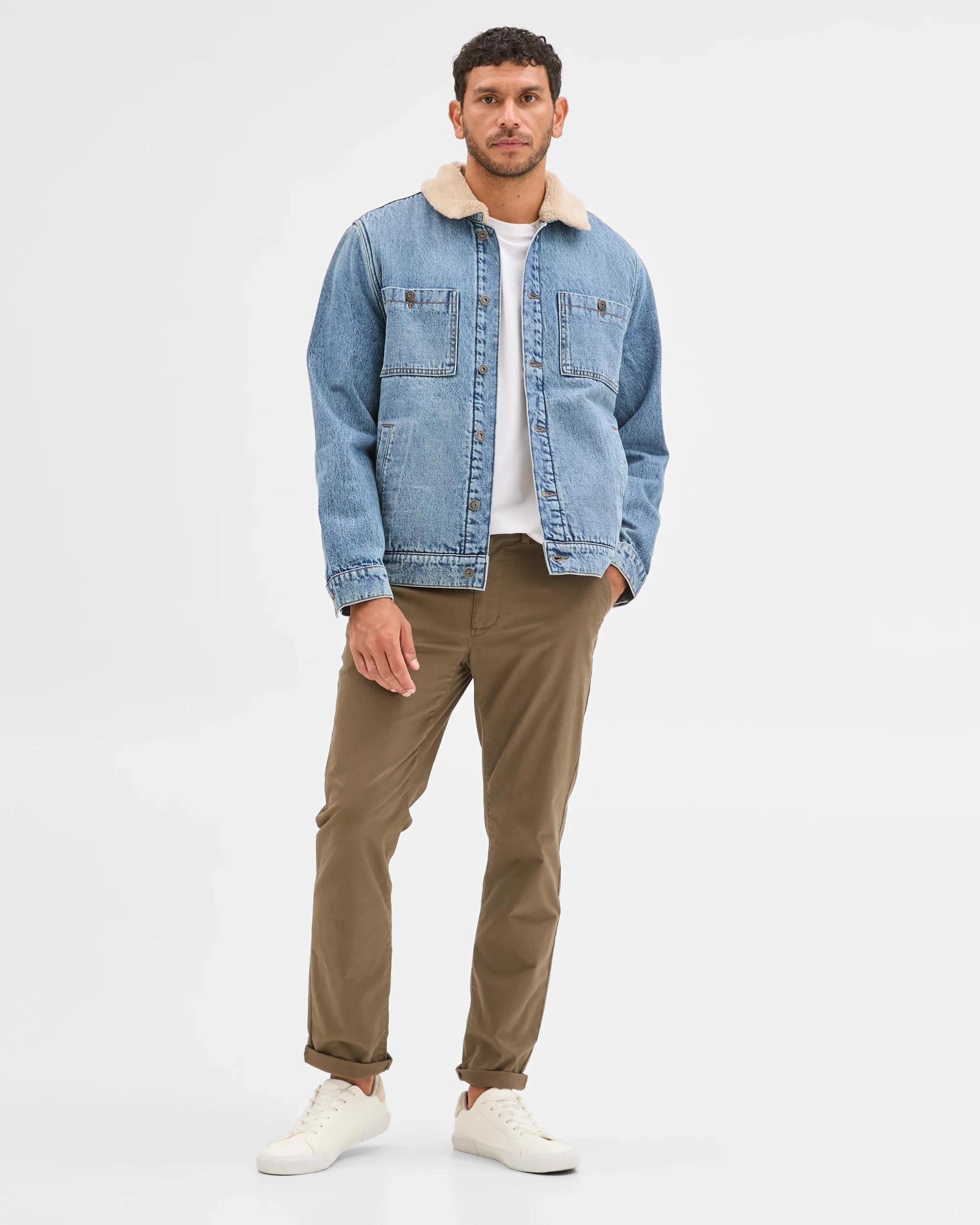 3 Target Denim Denim Sherpa Jacket MID INDIGO, 3 of 7