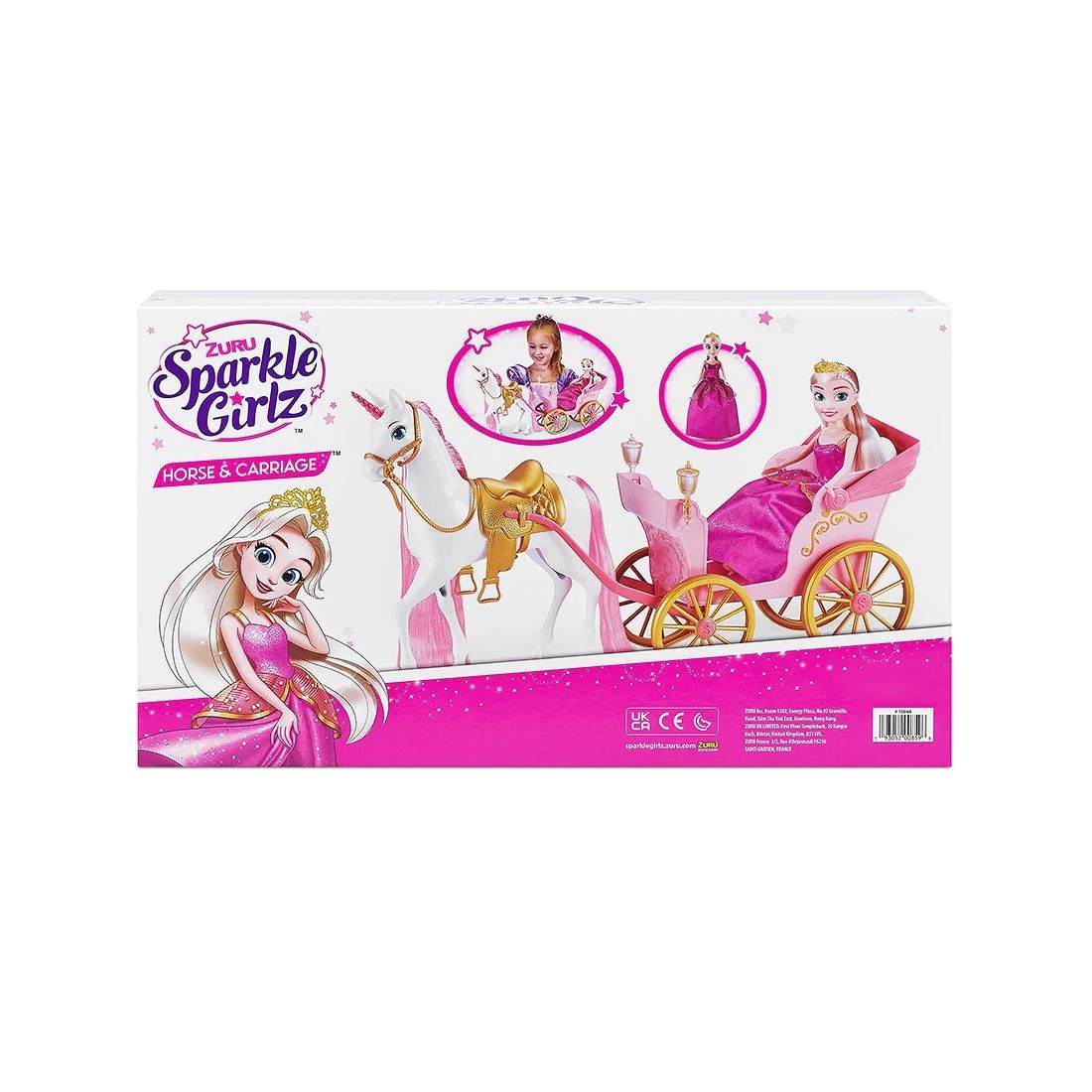 4 Sparkle Girlz Unicorn and Princess Doll with Carriage Set by ZURU - Pink, 4 of 10