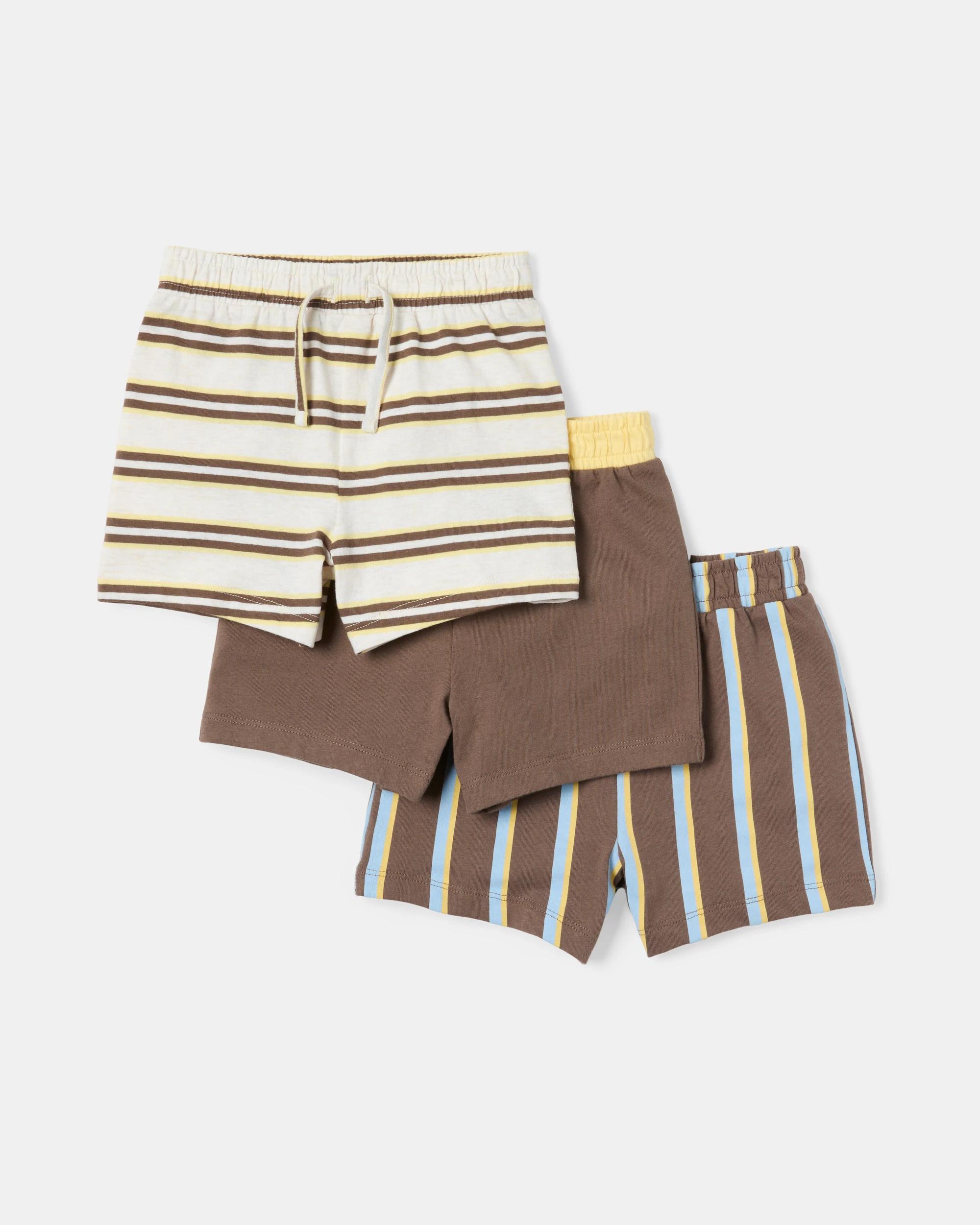 1 3 Pack Print Shorts Retro Strp, 1 of 8