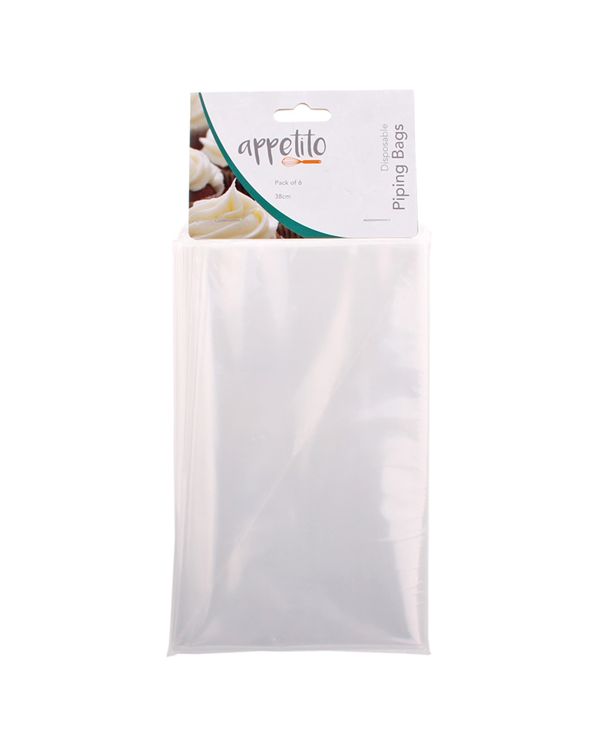 2 Appetito 10x 6pc Disposable Piping Bags Kitchen Baking Set 38cm - Clear, 2 of 2