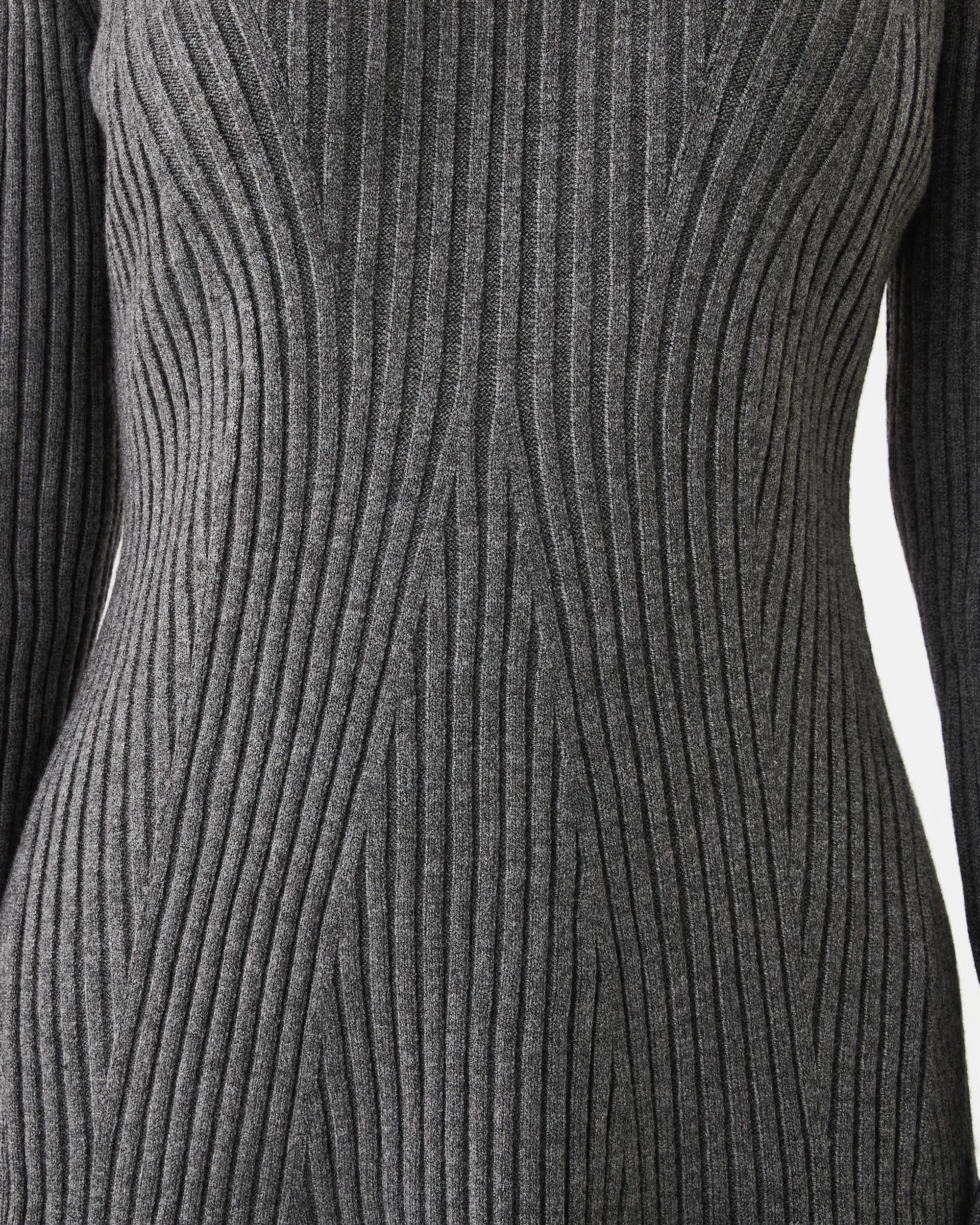 6 Long Sleeve True Knit Skater Mini Dress Gry Chmrle, 6 of 8