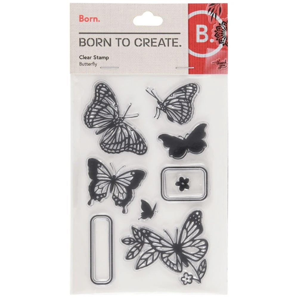 1 Born Clear Acrylic Sheet Stamps Butterfly 105 x 155 mm, 1 of 2