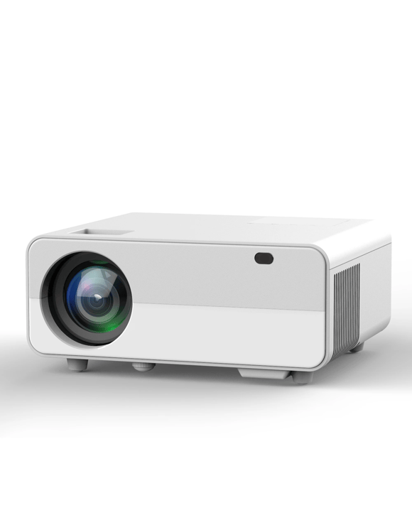 Alliums Portable Projector Native 1080p Full HD, 5.2 BT, 10W Hi-Fi Speakers - White