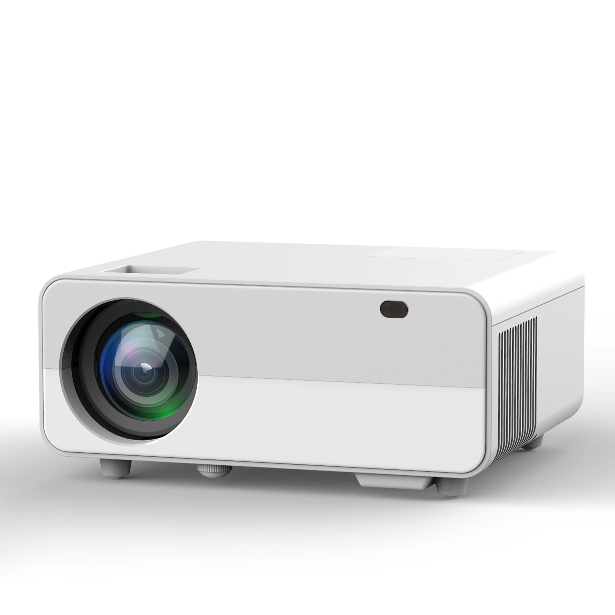 1 Alliums Portable Projector Native 1080p Full HD, 5.2 BT, 10W Hi-Fi Speakers - White, 1 of 1