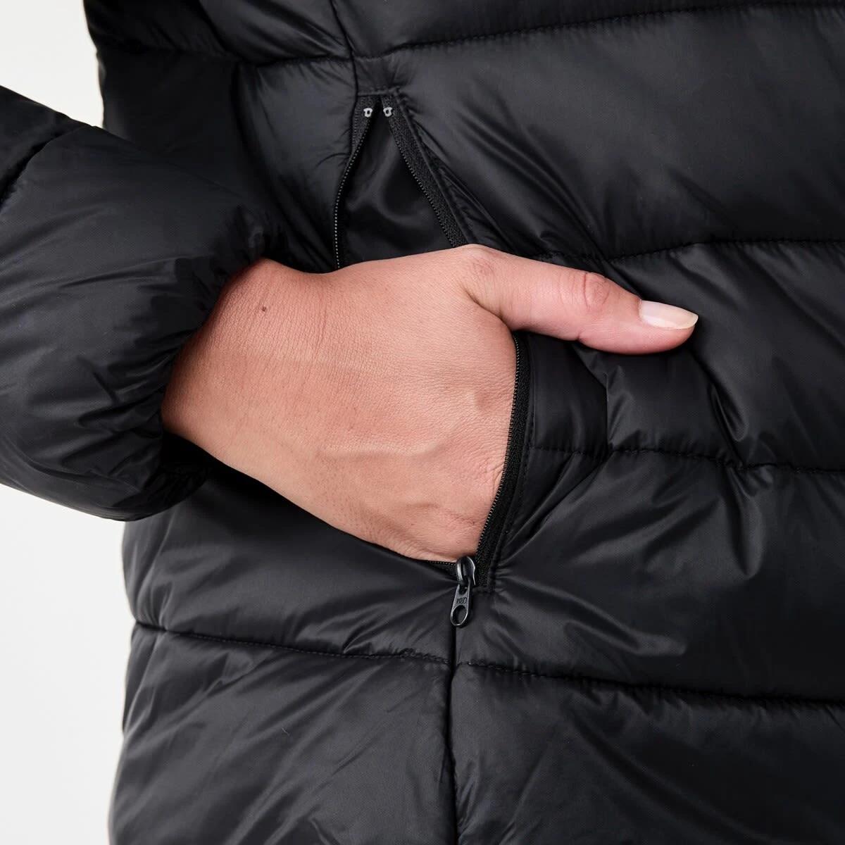 7 Active Womens Packable Puffer Jacket Black, 7 of 7